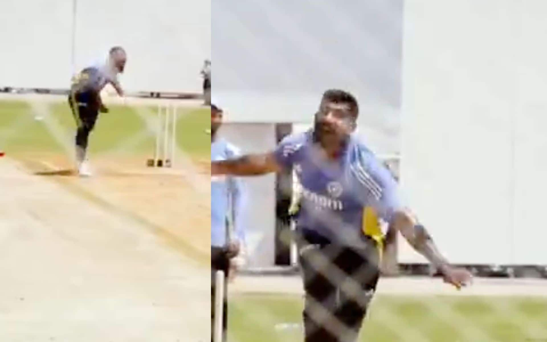 Bumrah bowling with his partner in the nets [X]