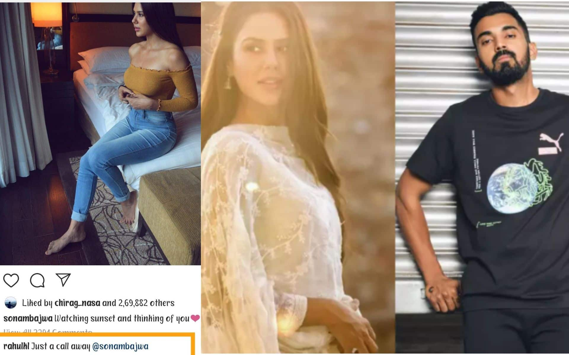 KL Rahul and Sonam Bajwa (X)