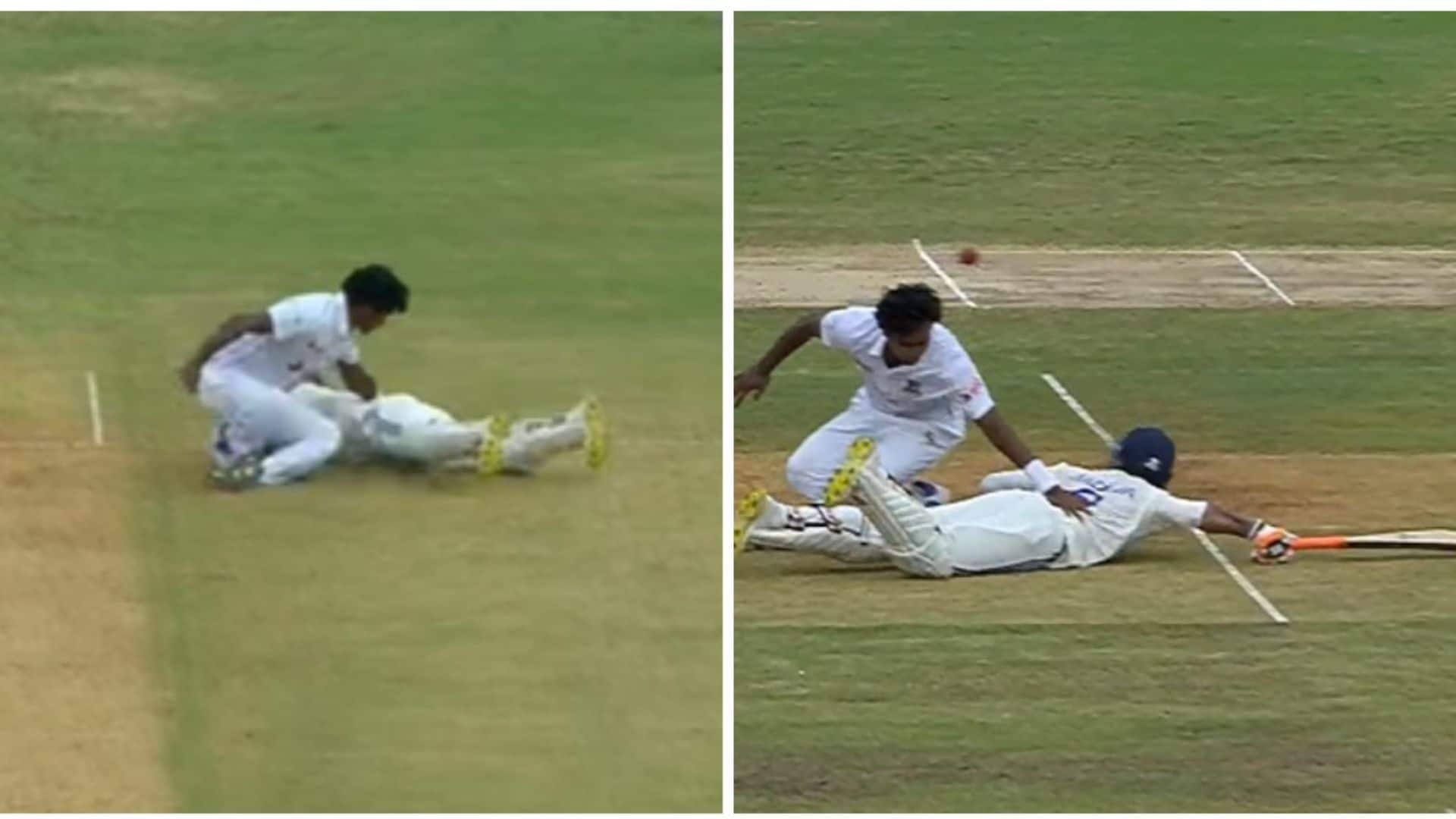 Collision between Hasan Mahmud and Ravindra Jadeja [X]