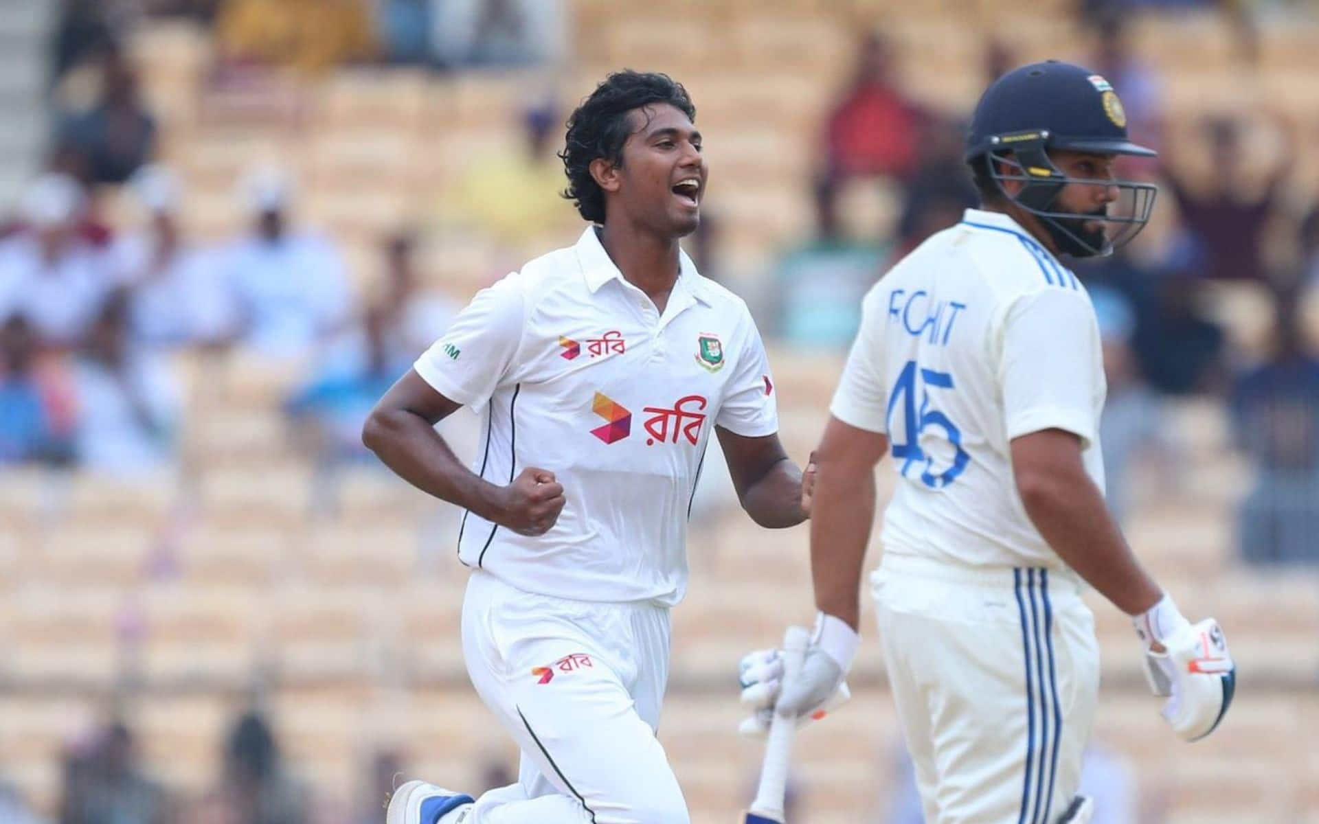 Hasan Mahmud bowled a lethal spell on day 1 against India [X]