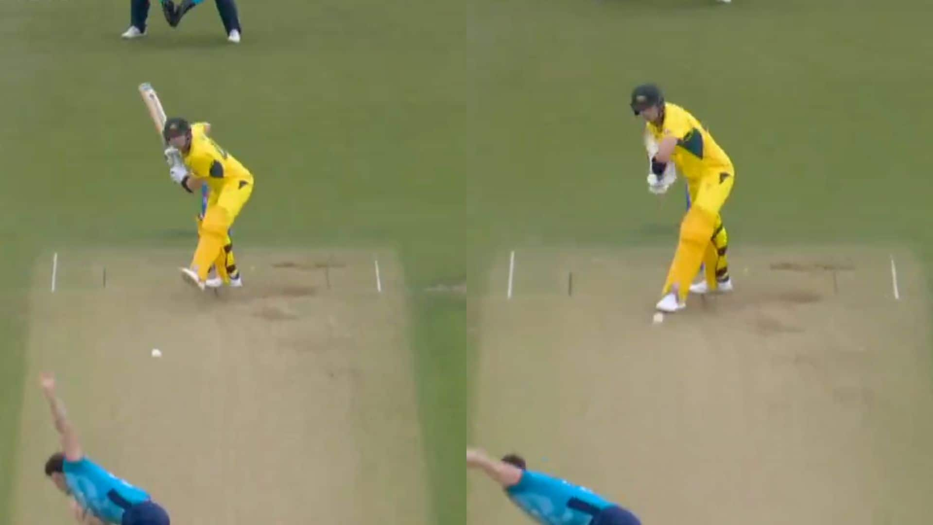 Steve Smith's decision to play across the line led to his dismissal [X]