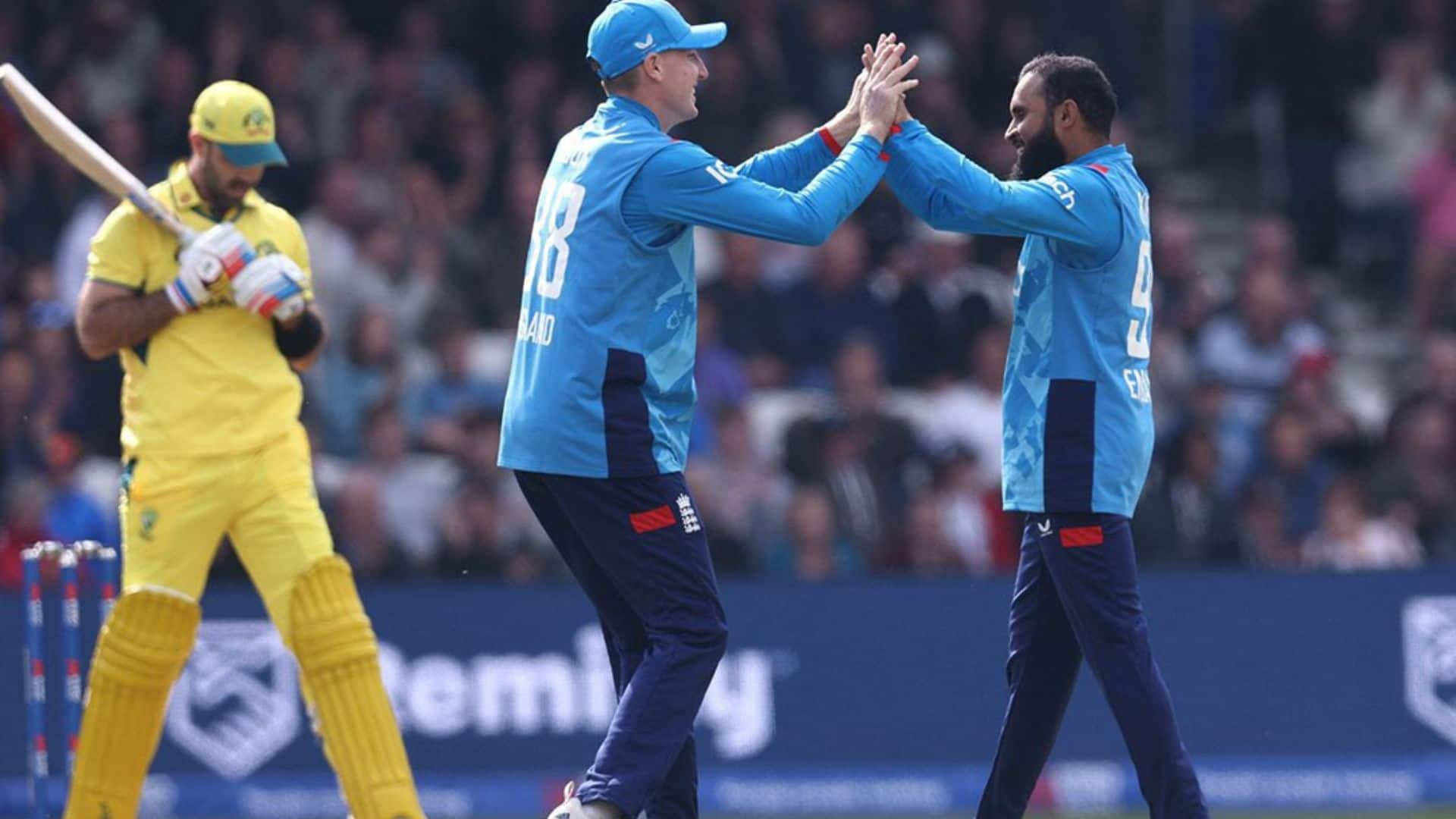 Adil Rashid dismissed Glenn Maxwell [X]