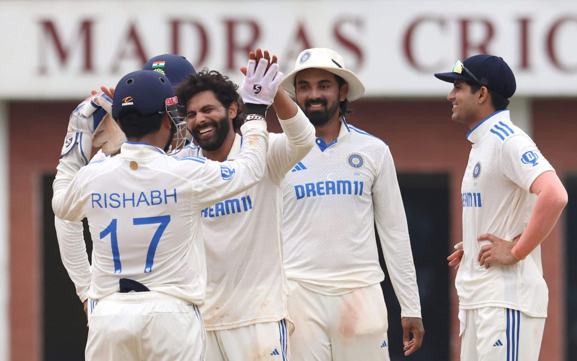 Indian team after winning the Chennai Test [X]