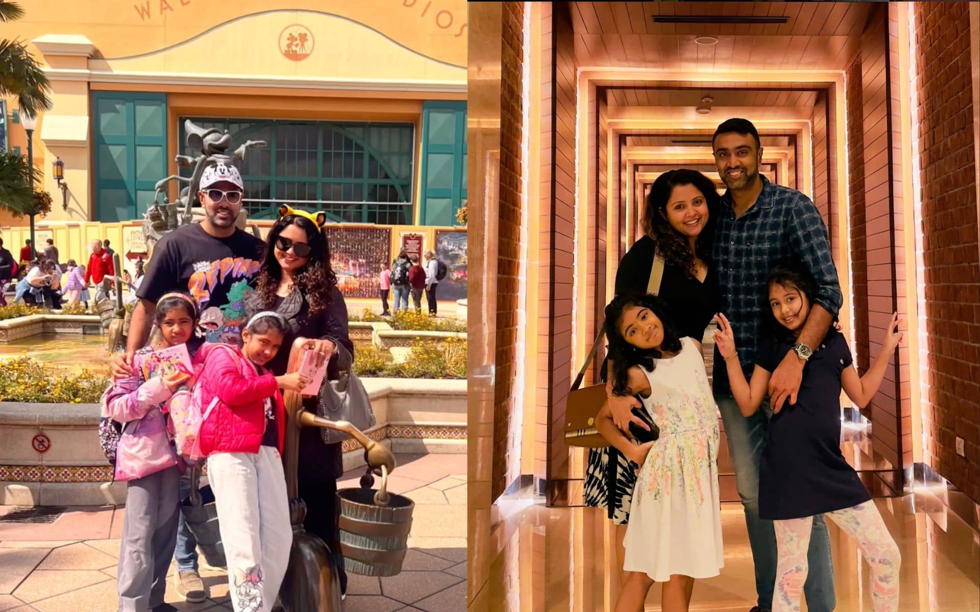 Ravichandran Ashwin and his wife Prithi Narayanan, with their two daughters [IG]