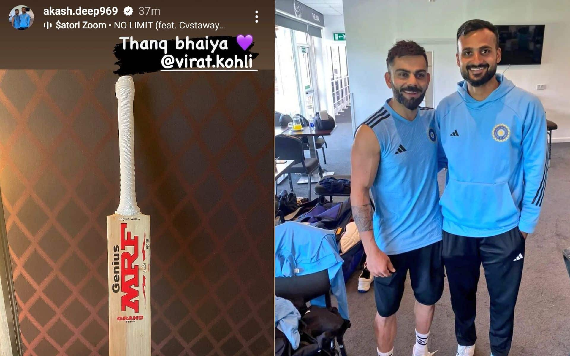 Akash Deep reveals how he got Virat Kohli’s bat [X.com]