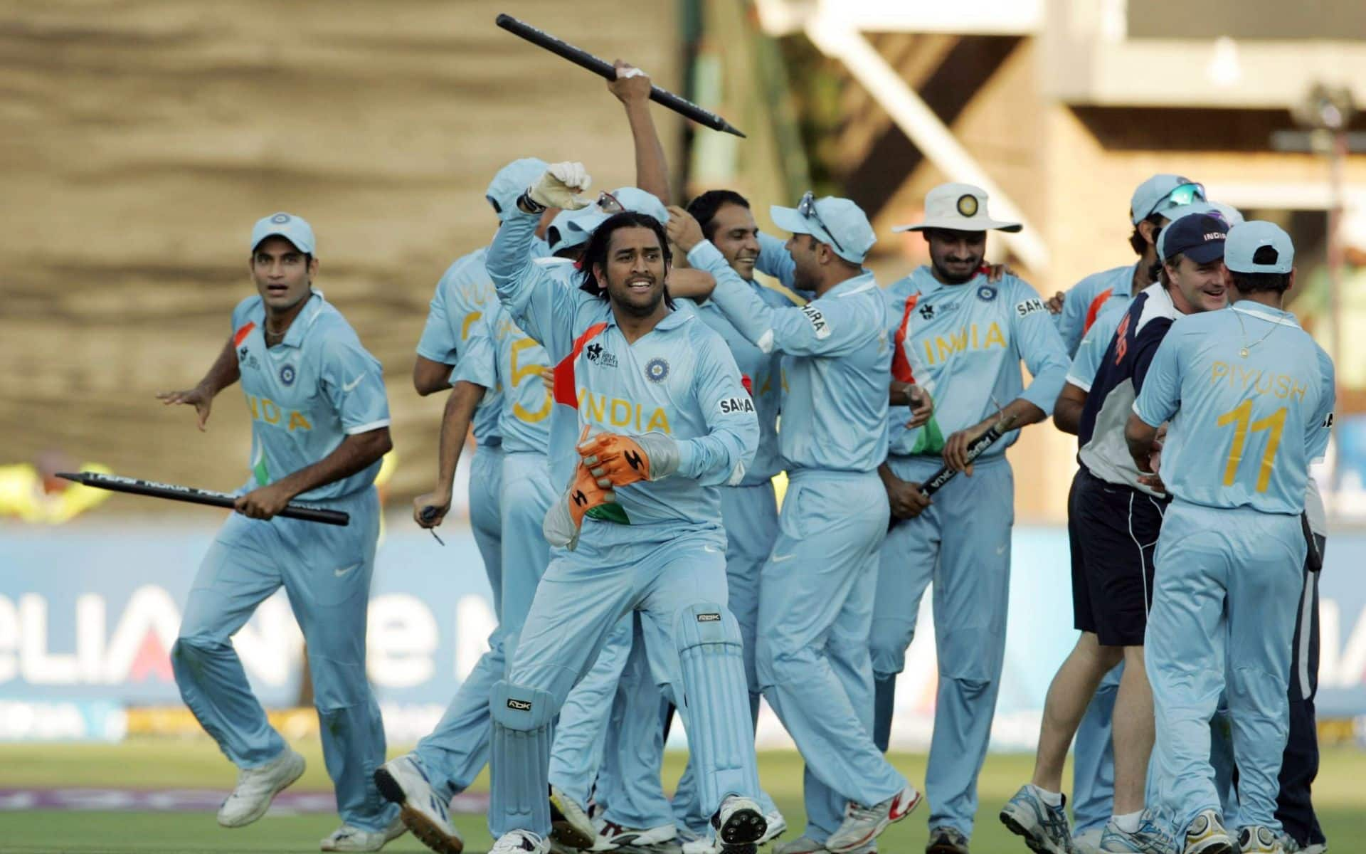 MS Dhoni's Indian team after winning 2007 T20 World Cup (Instagram)