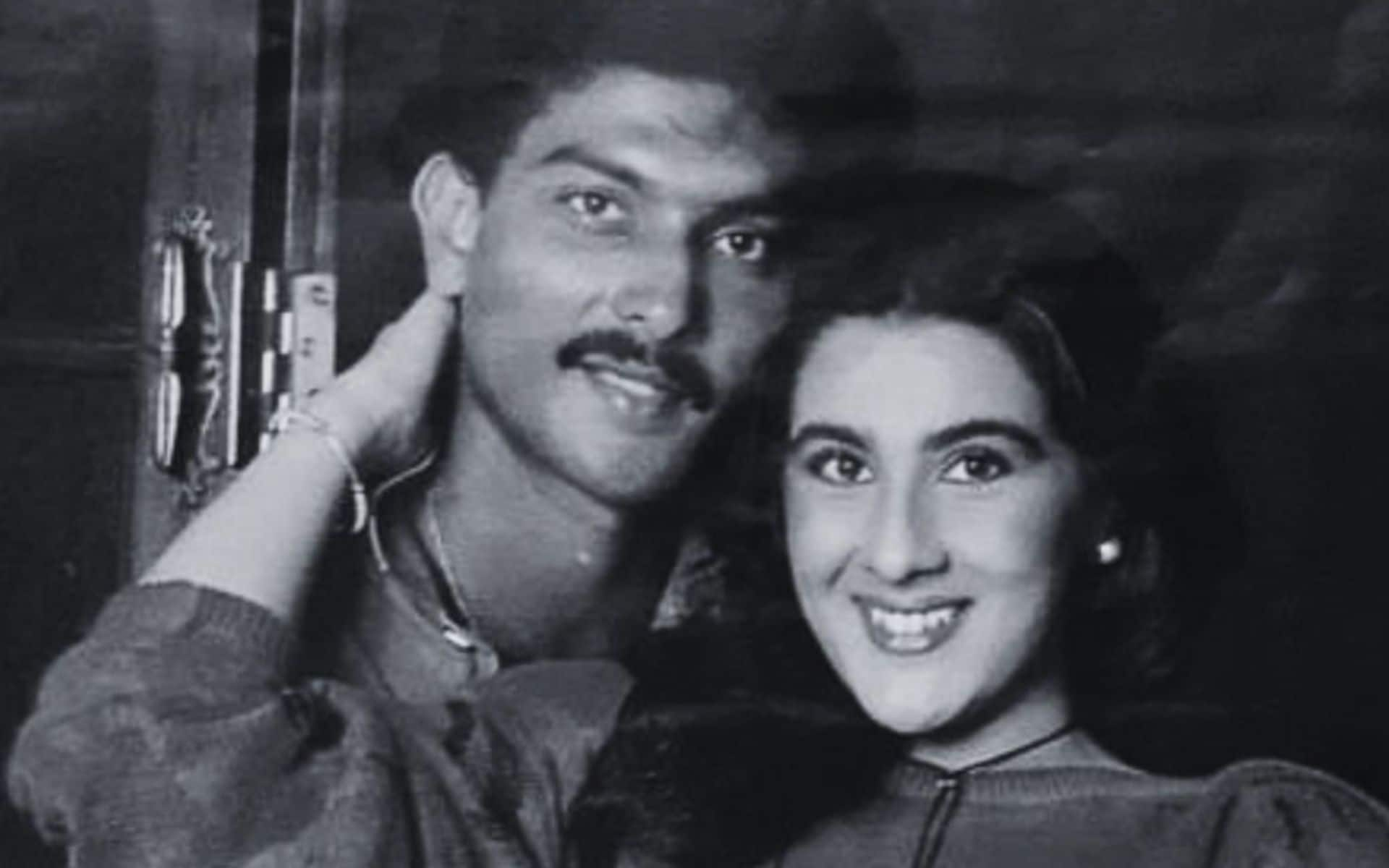 An old photo of Ravi Shastri and Amrita Singh (Instagram:Oldisgold)