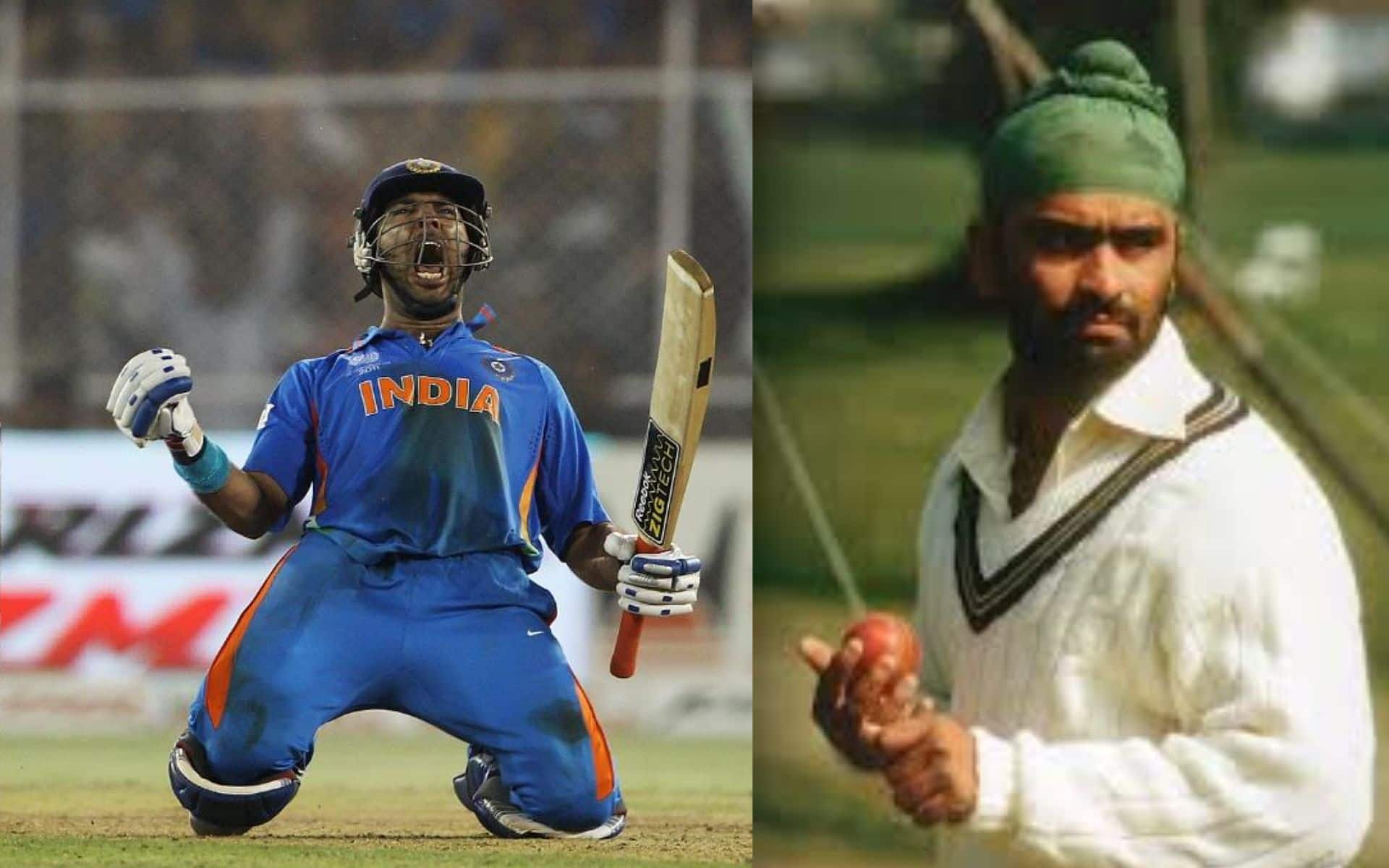 Yuvraj Singh (L) and Bishan Singh Bedi (R) [Image courtesy: @Johns and @vijaylokapally]