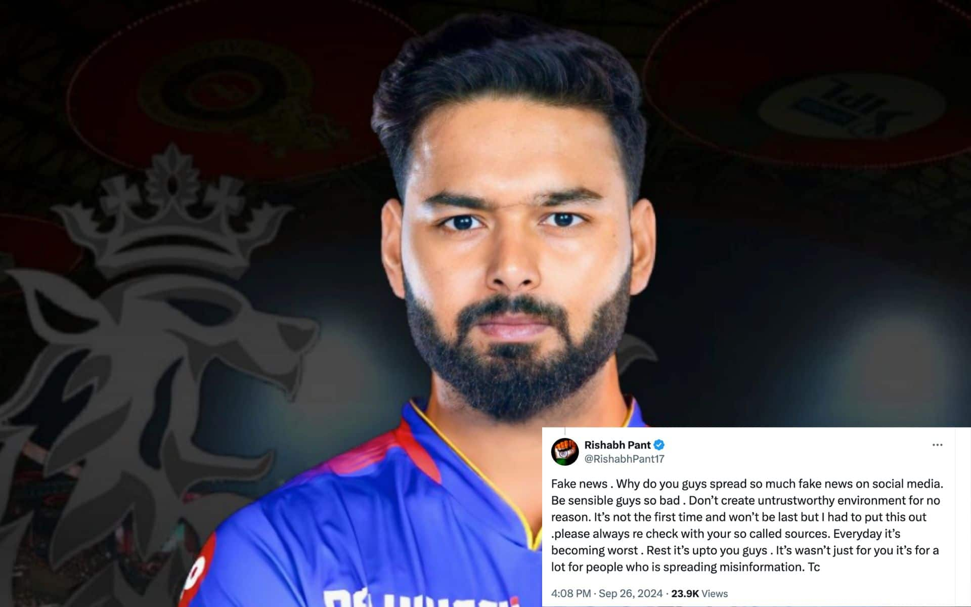 Rishabh Pant slams fan on Twitter after false rumours (@Rajiv1841/X)