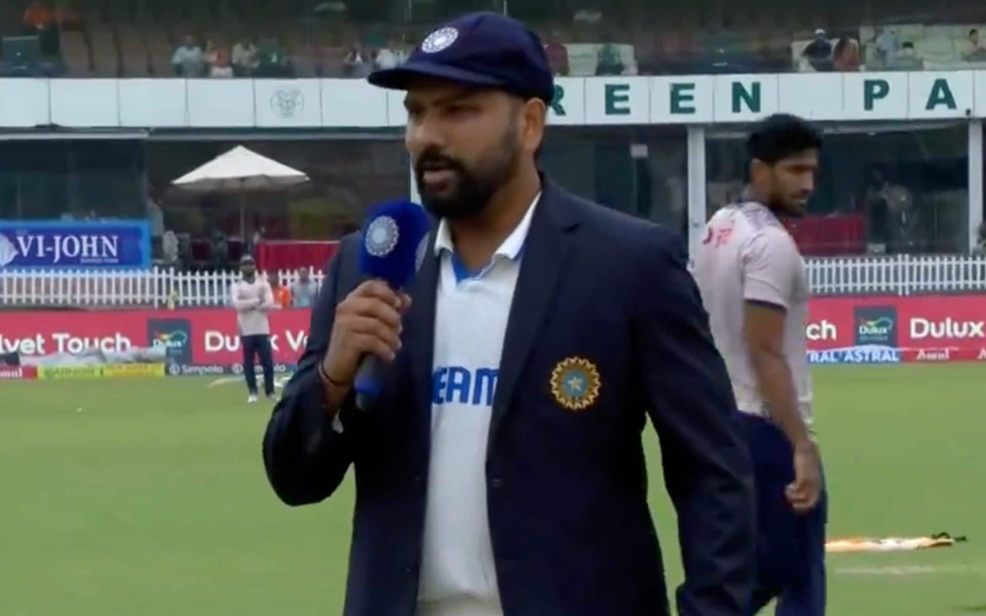 Rohit Sharma during the toss in the second Test vs Bangladesh [@OneCricketApp/X]