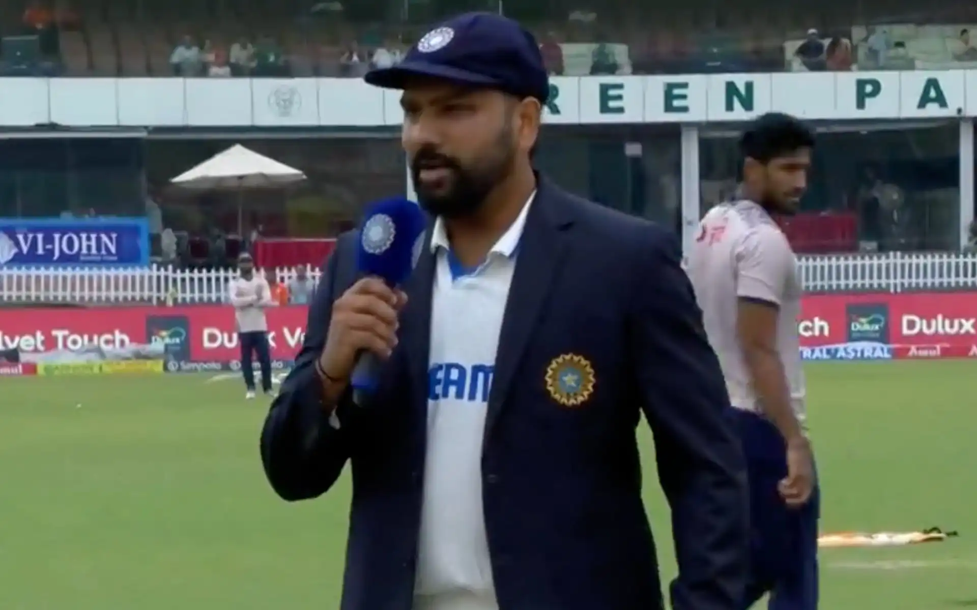 Rohit Sharma during the toss in the second Test vs Bangladesh [@OneCricketApp/X]