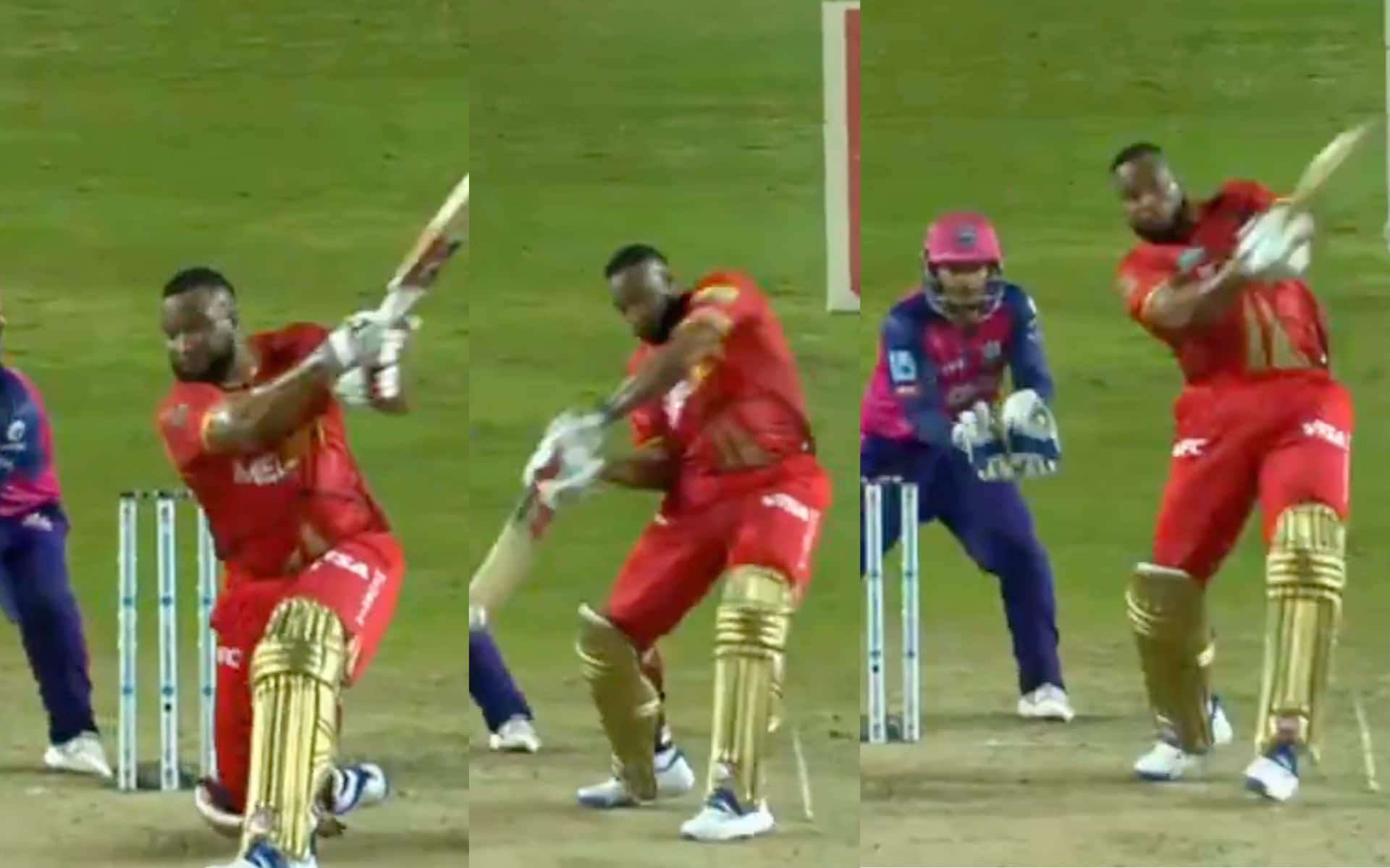 Kieron Pollard slammed Keshav Maharaj for three sixes in the 28th match of CPL 2024 [Screen grab from @CPL/x.com]