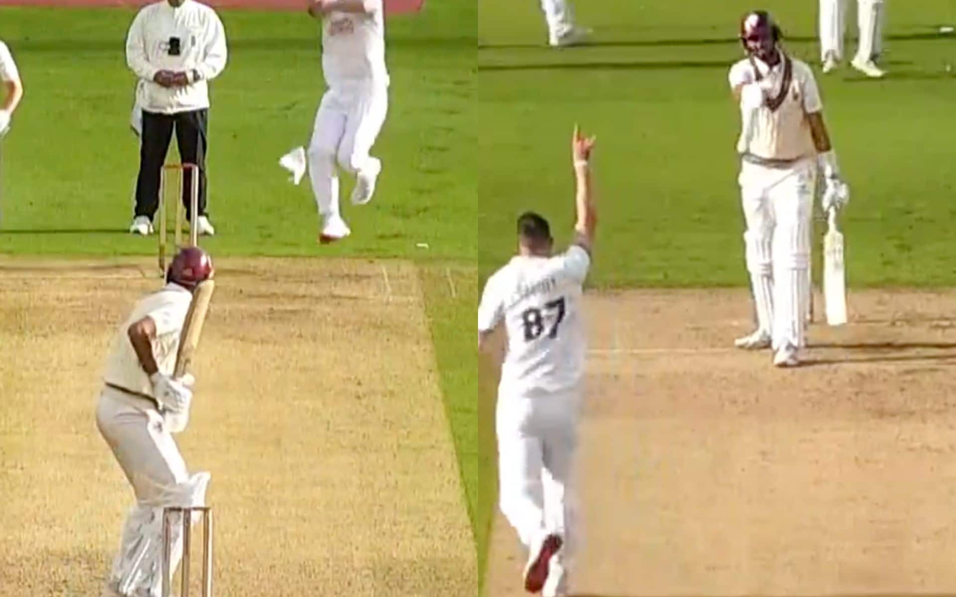 Shoaib Bashir was saved as Kyle Abbott's towel fell off [ Screen grab from @mufaddal_vohra/x.com]