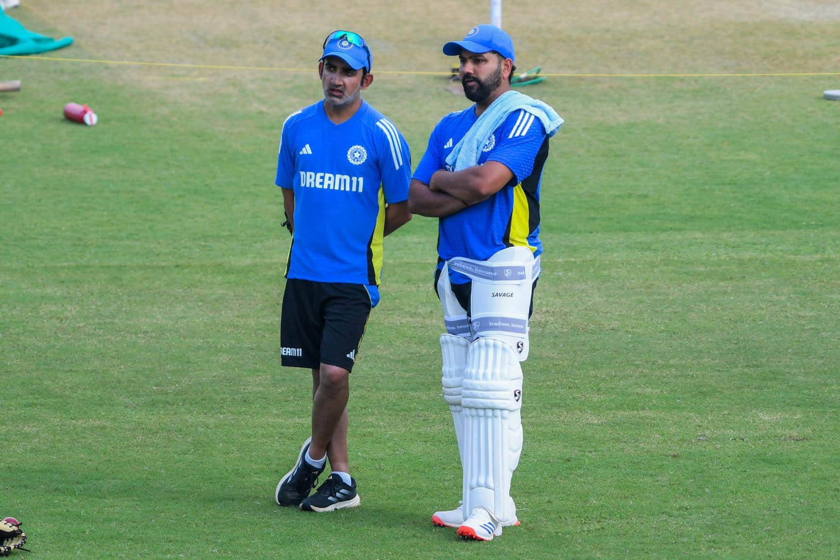 Captain Rohit and coach Gambhir ahead of 2nd Test [PTI]
