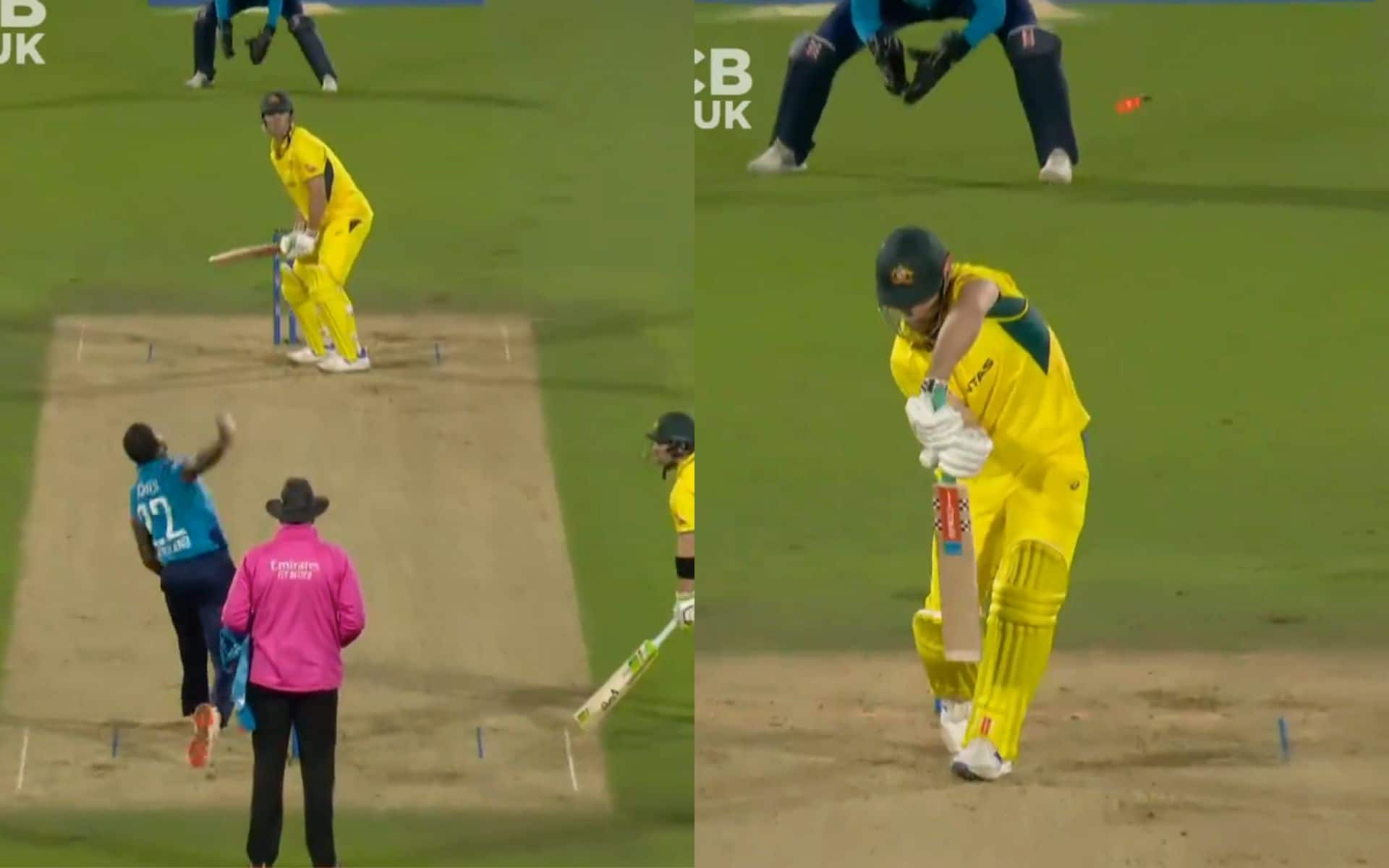 Mitchell Marsh's wicket in 4th ODI (Source: @FanCode/X.com)