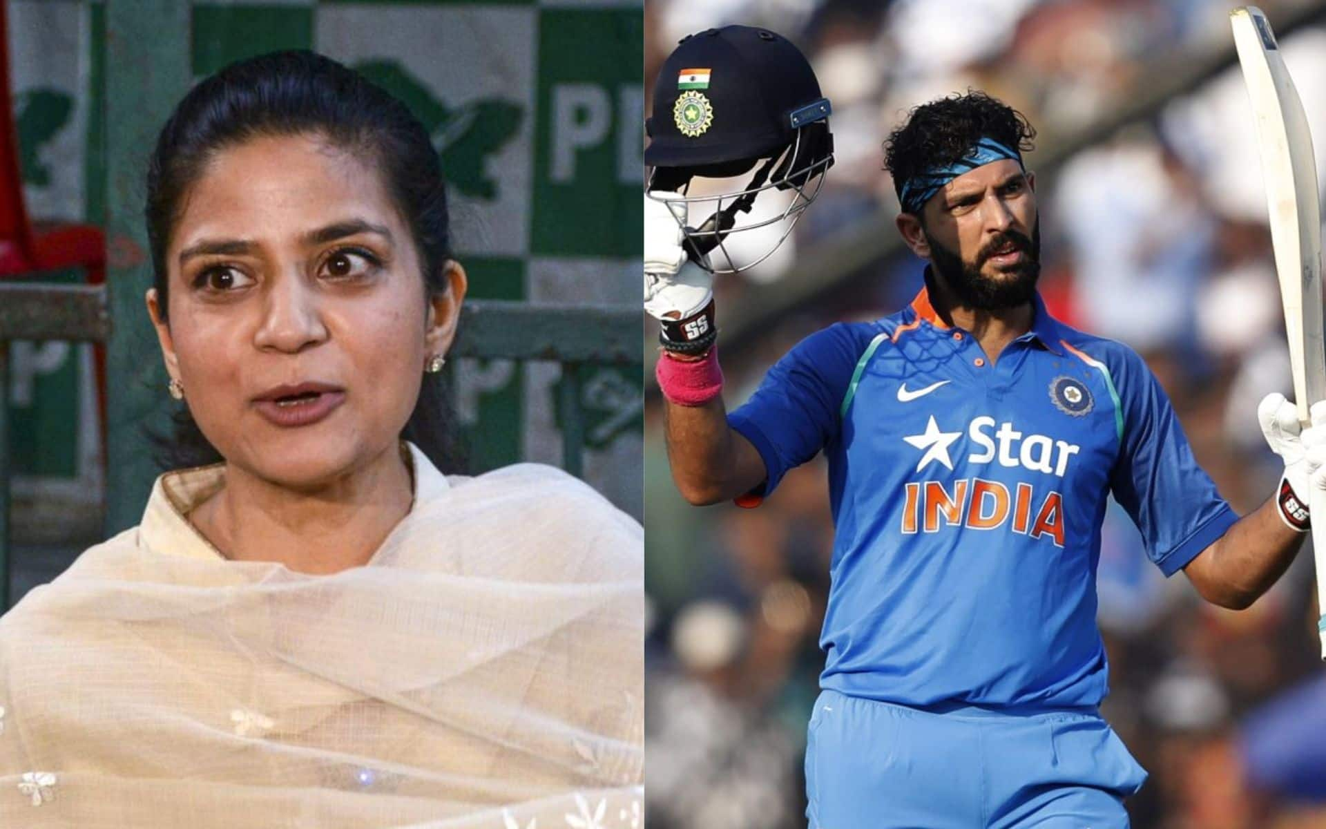 Iltija Mufti lashes out at Yuvraj Singh [Source: @harsht2024/x.com, @ICC/x.com]