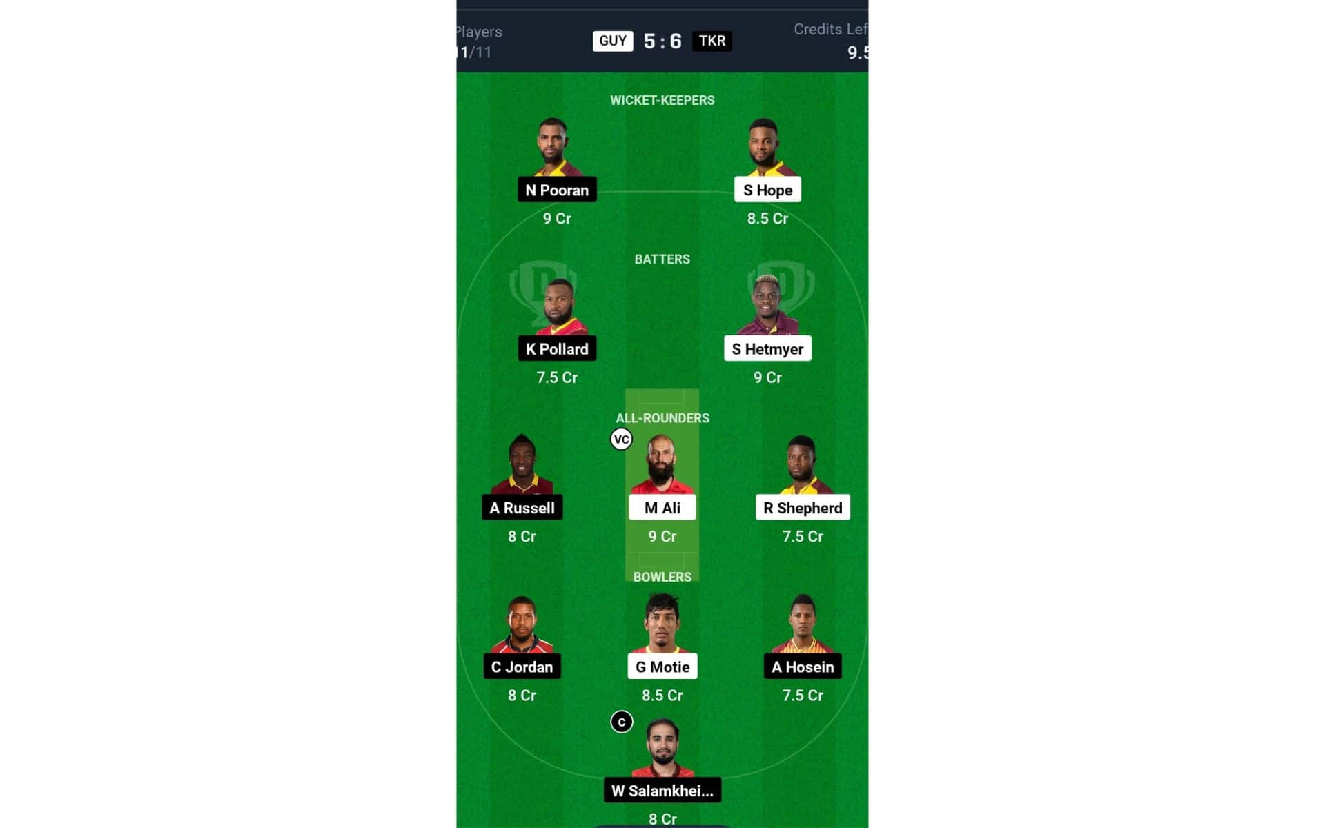 GUY vs TKR Dream11 Prediction Today Match, Fantasy Cricket Tips