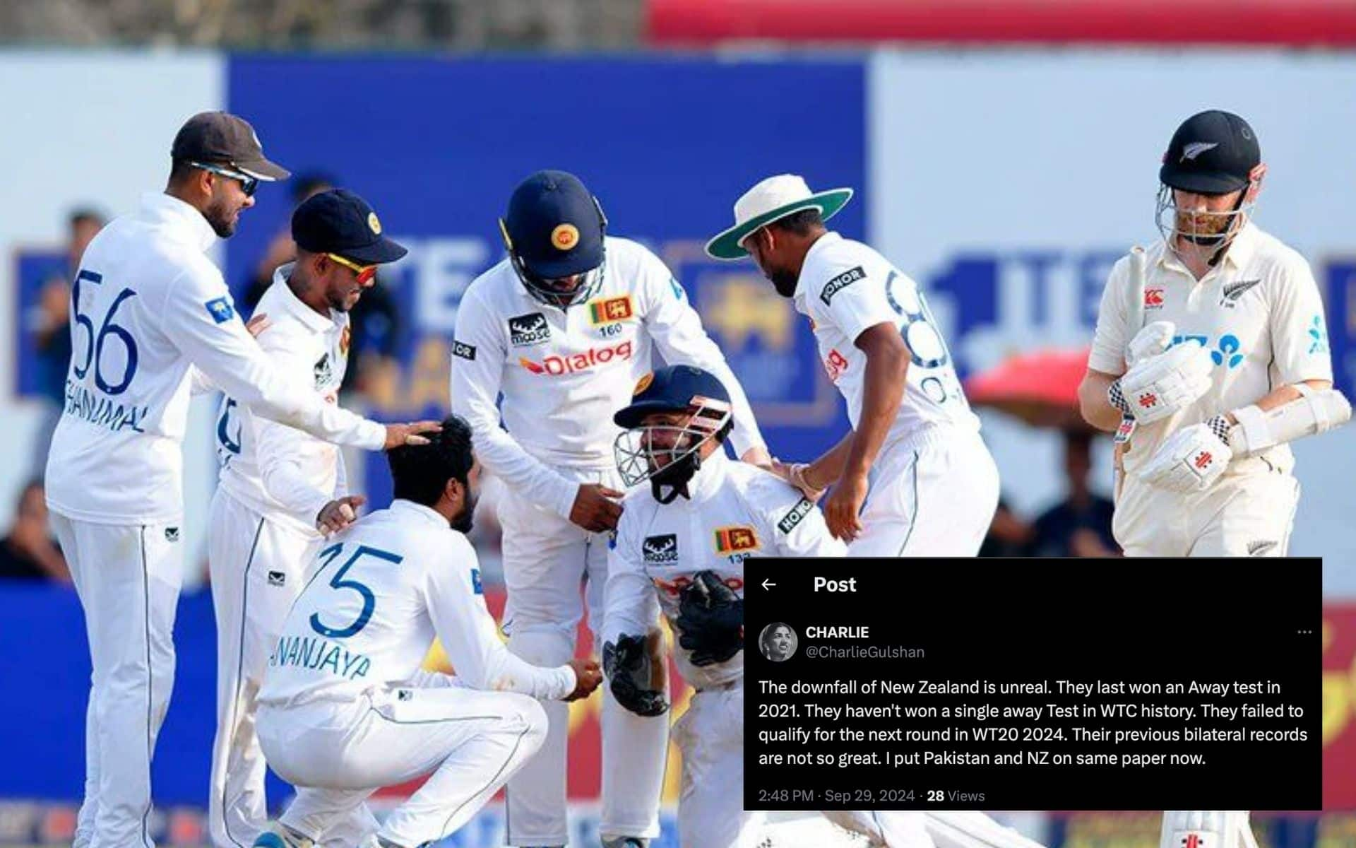 Sri Lanka beat New Zealand [Source: @CharlieGulshan/X.com]