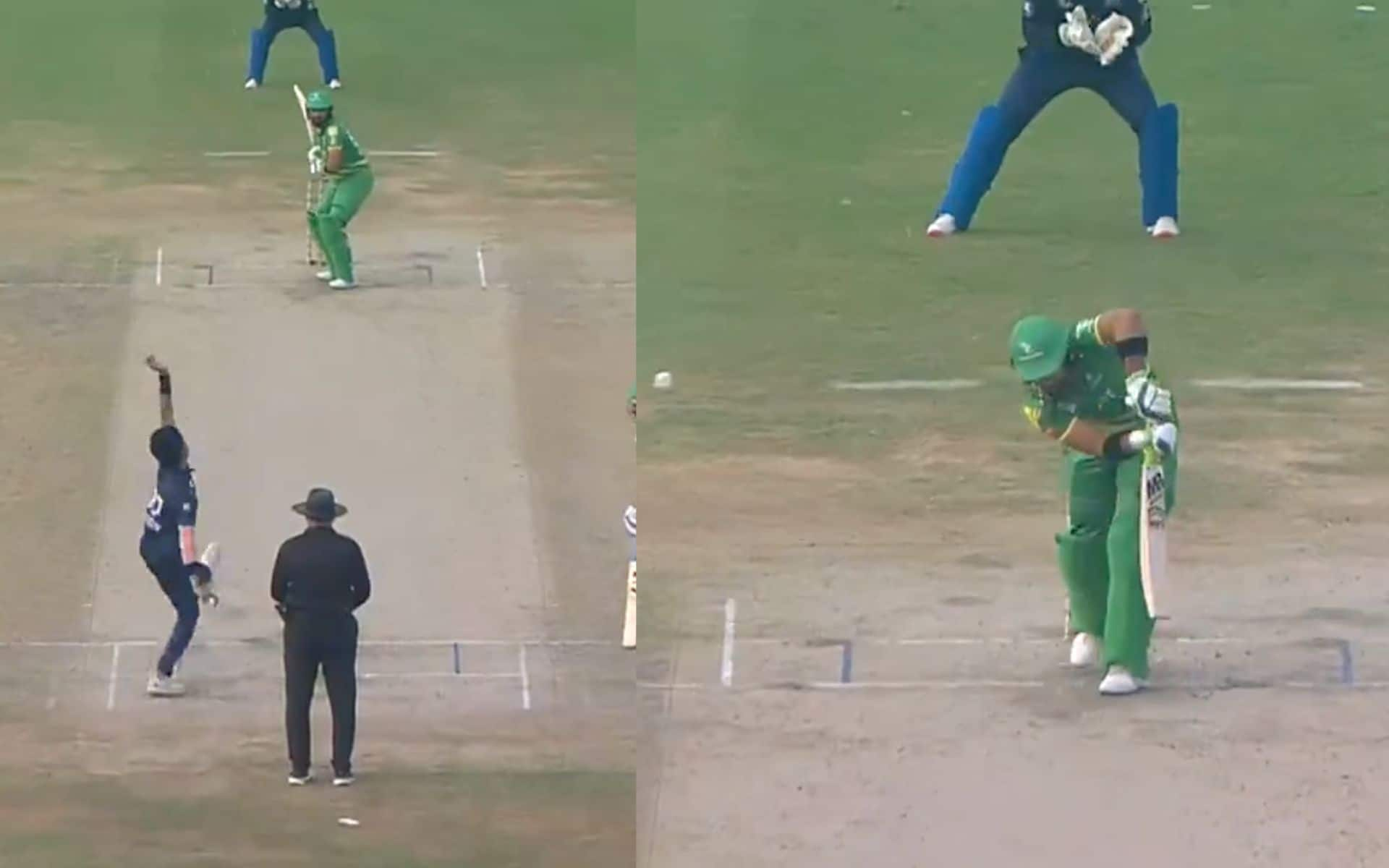 Iftikhar Ahmed's Wicket- (Source: @ScreenGrab)