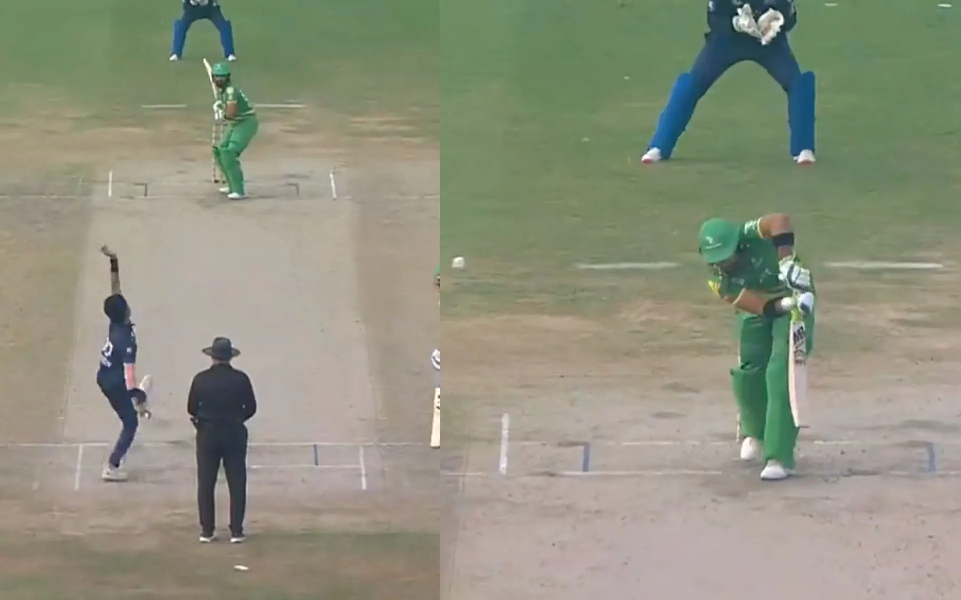 Iftikhar Ahmed's Wicket- (Source: @ScreenGrab)