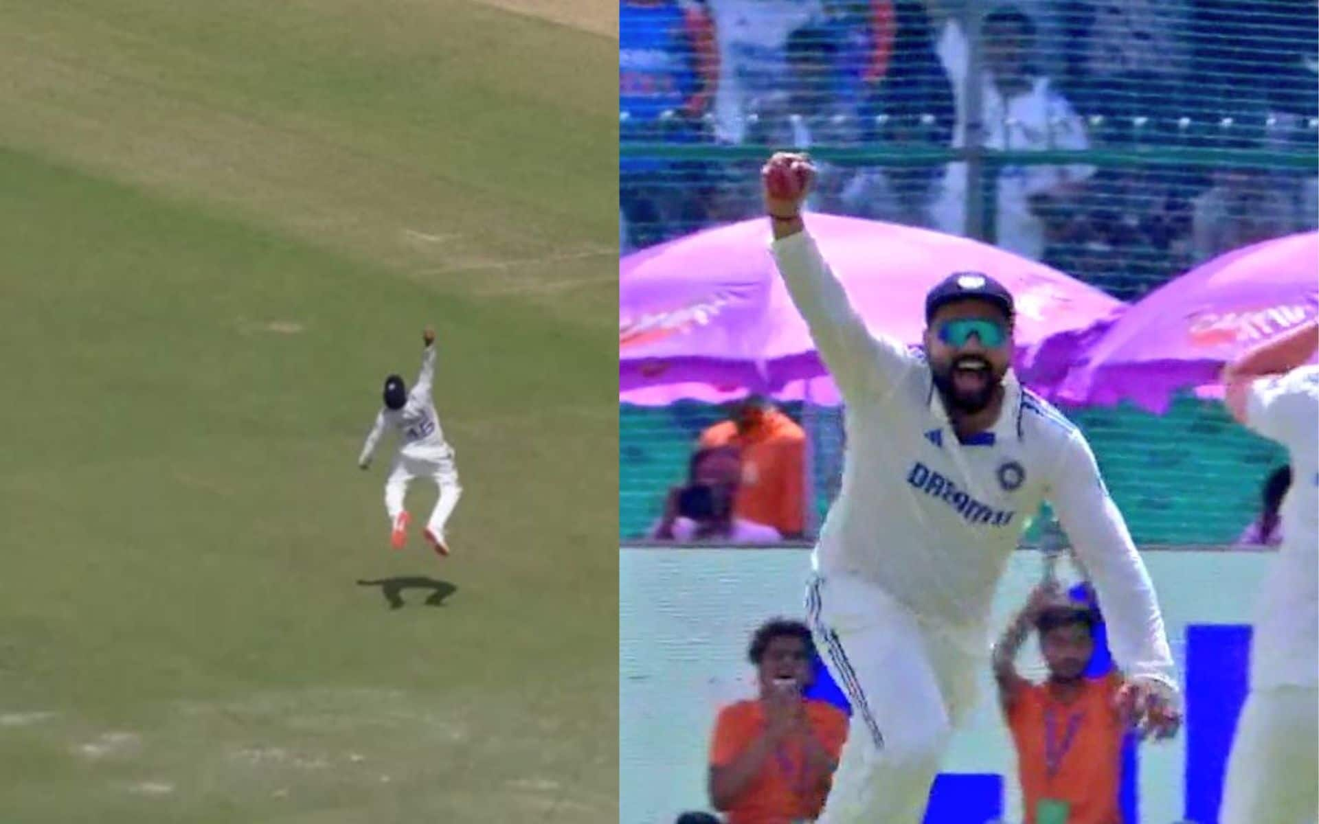 Rohit Sharma takes a stunning catch at extra cover [Source: Screengrab@JioCinema/X.com]