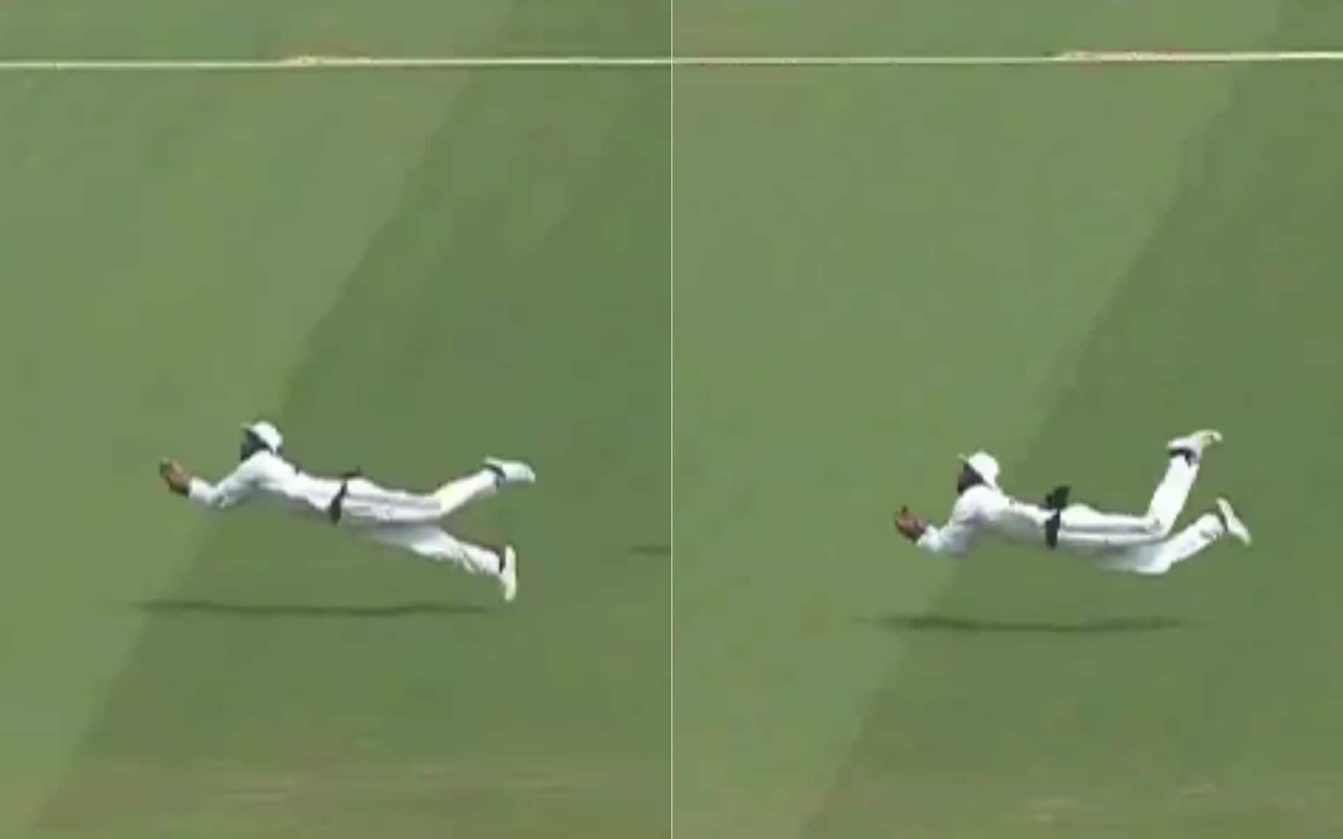 Devdutt Padikkal took a catch for the ages [Source: Screengrab@BCCIdomestic/x.com]