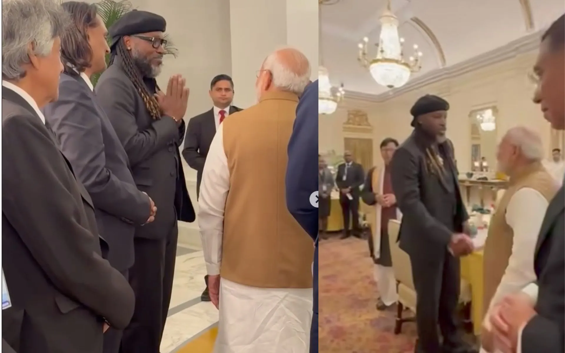 Gayle and Modi-(Source: @ScreenGrab)