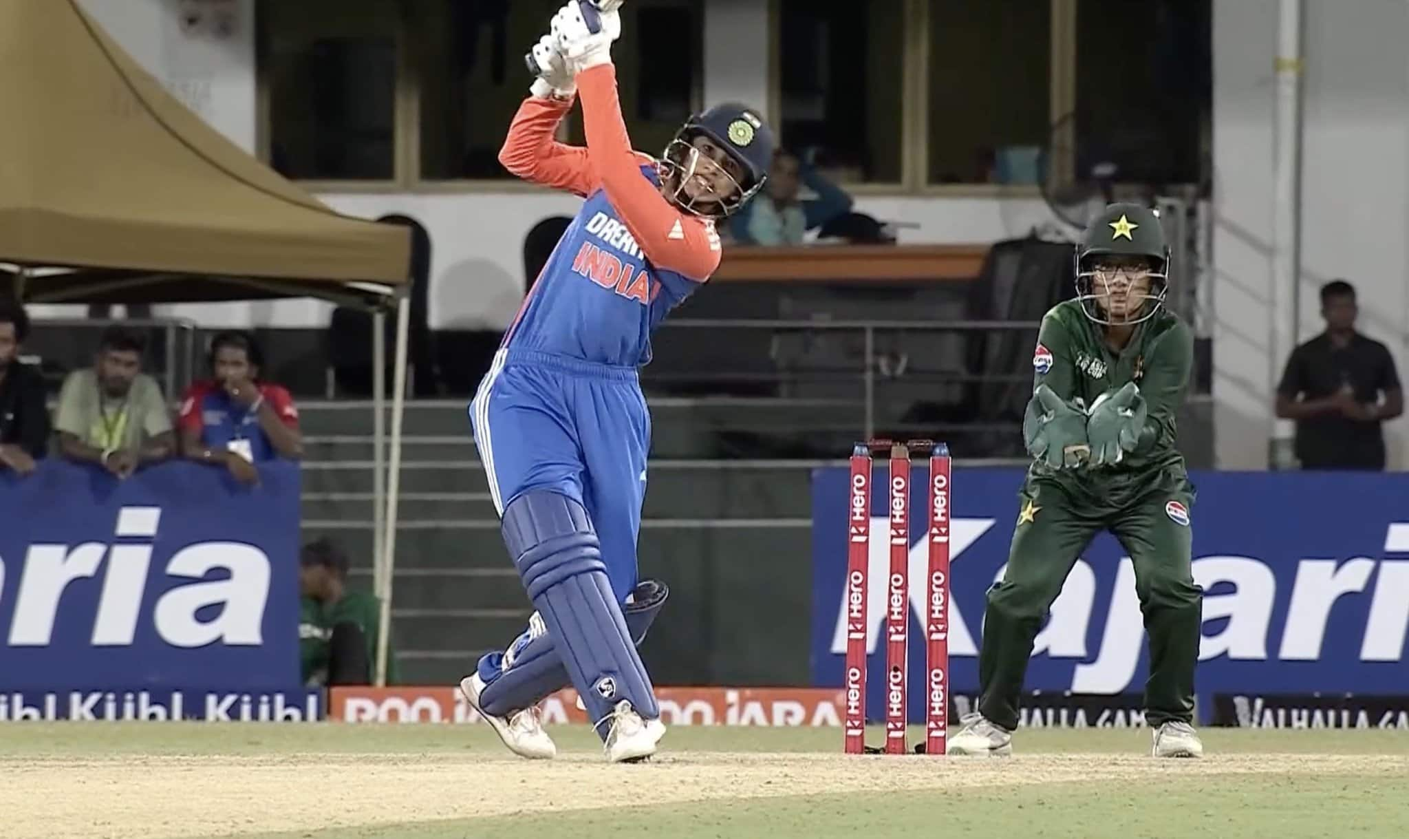 Mandhana in action vs Pakistan [Source: @ImTanujSingh/X.Com]
