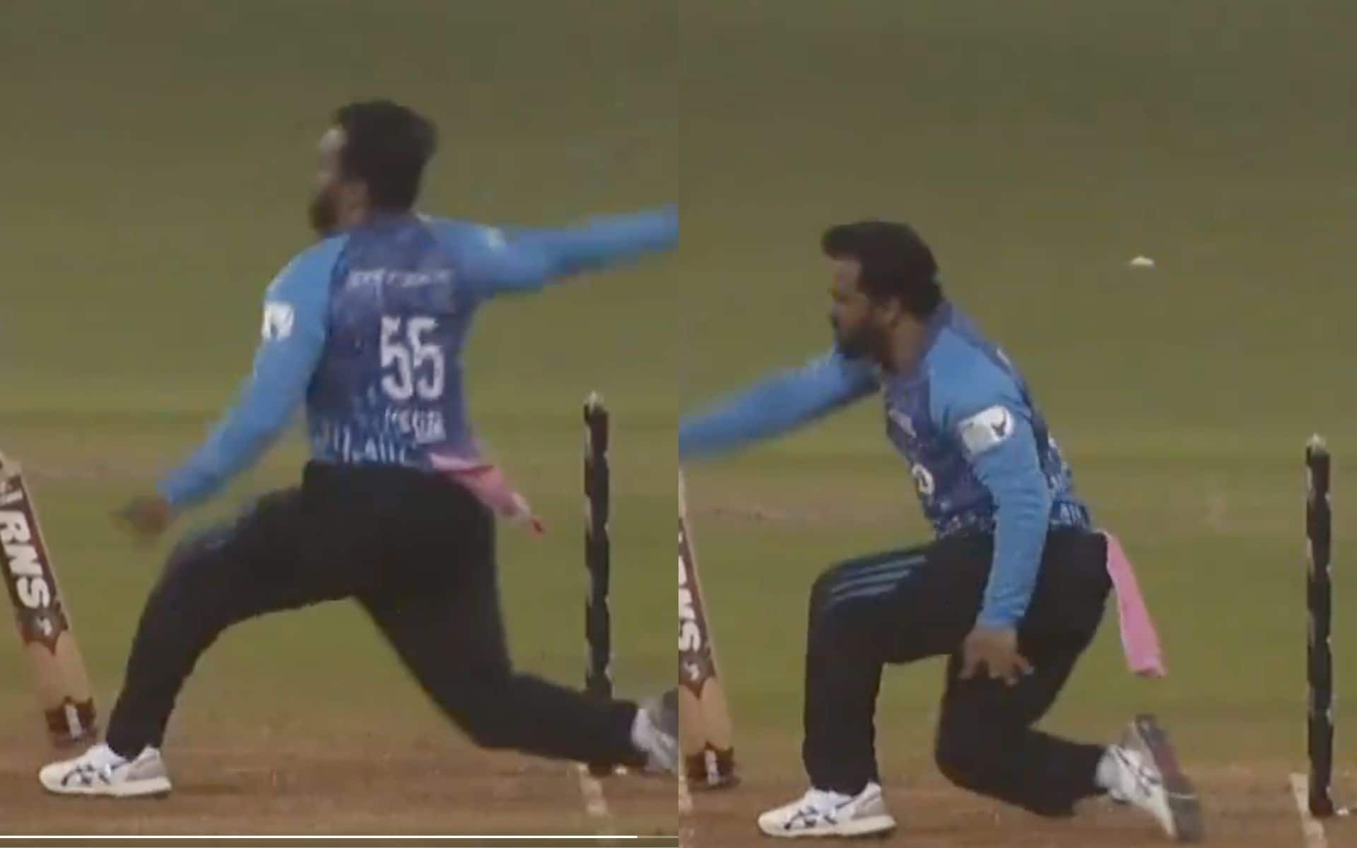 Kedar Jadhav unique bowling action (Source: @mufaddal_vohra/x.com)