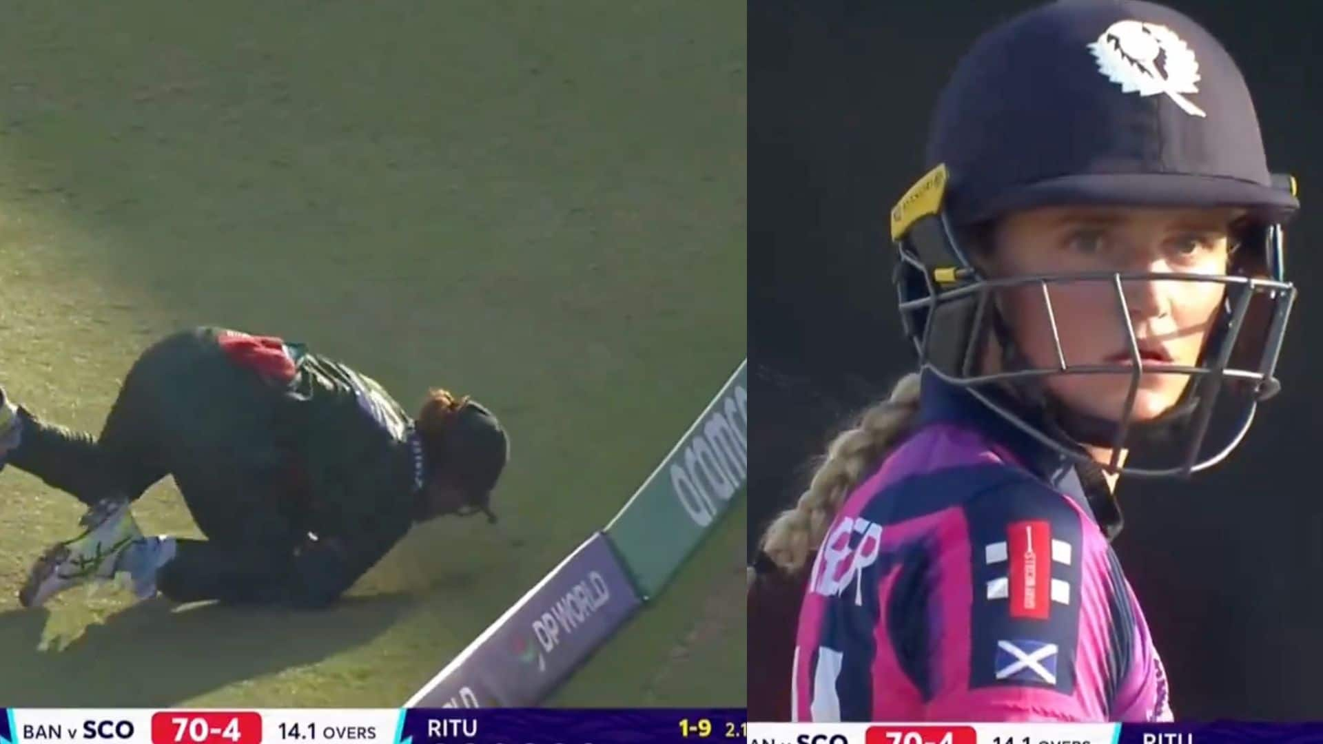 Fahima Khatun took a magnificent catch [Source: @cricket543210/X]