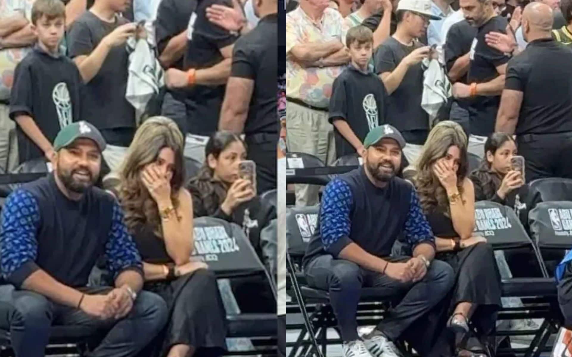 Rohit Sharma spotted with his wife during NBA fixture [Source: Viralbhayani/Instagram]