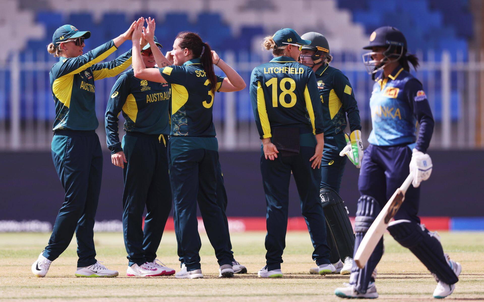 Australia convincingly defeated Sri Lanka in Sharjah [Source: @T20WorldCup/x] 