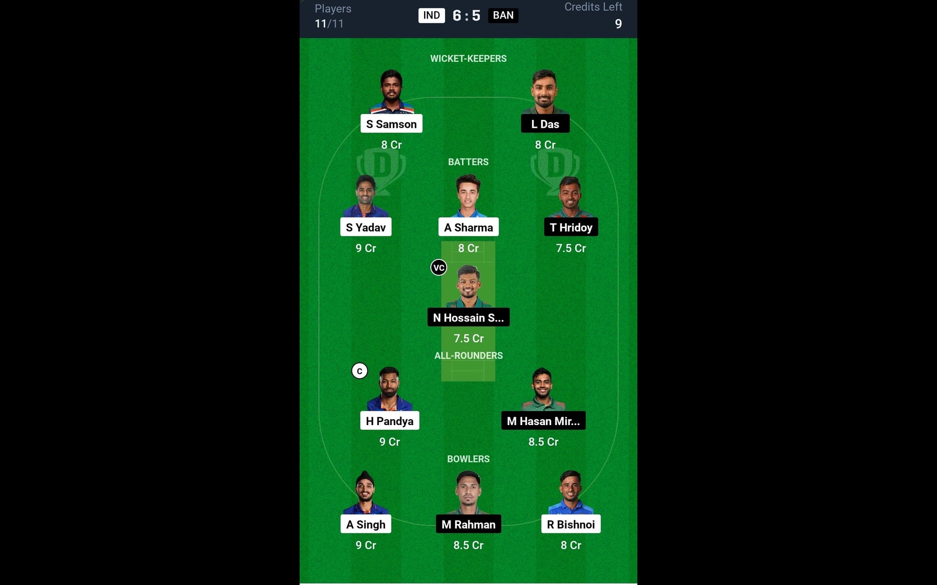 IND vs BAN [@Dream11]