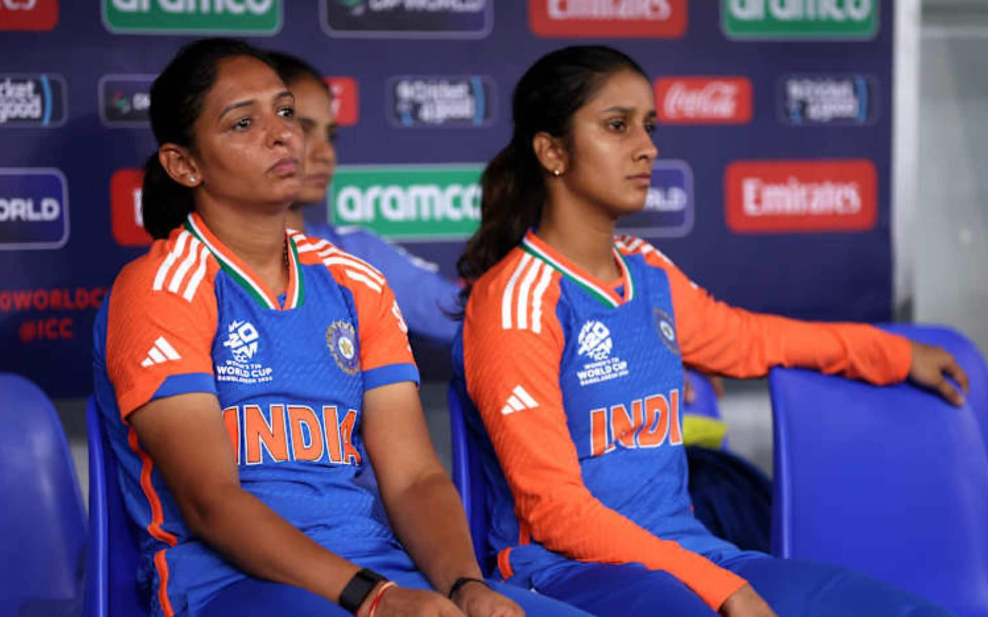 Jemimah Rodrigues with Harmanpreet Kaur during India's opening defeat to NZ [Source: @ICC/x]