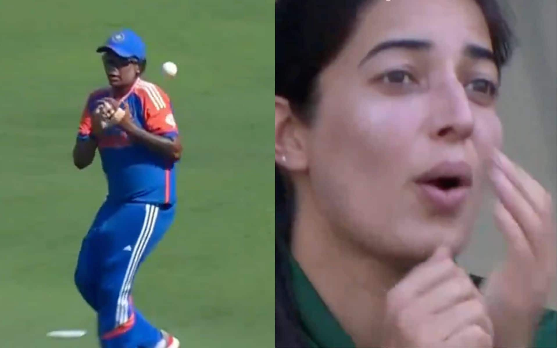 Asha Shobhana's drop catch (Source:@cricket543210/X.com)