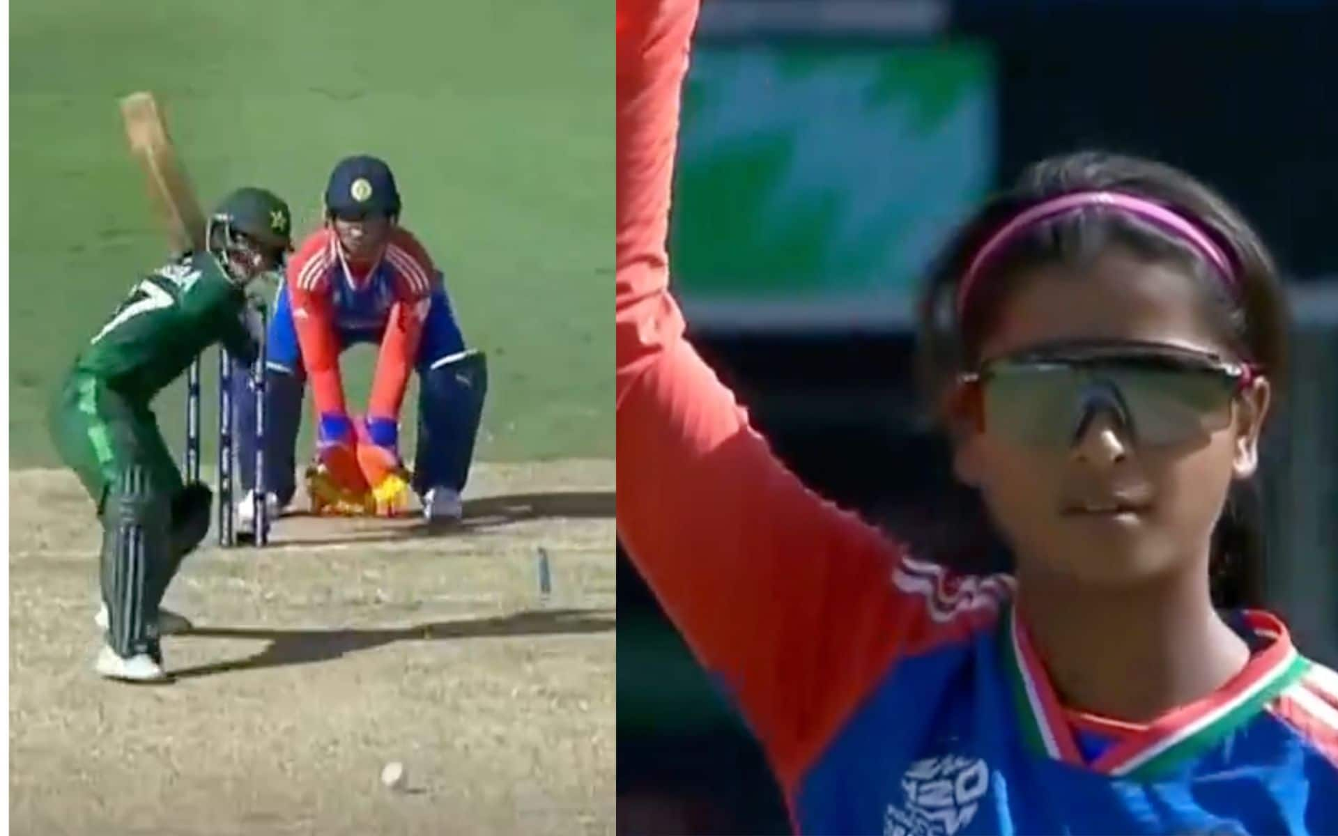 Shreyanka got the big wicket of Muneeba Ali (Source: Screengrab@cricket543210/X.com)