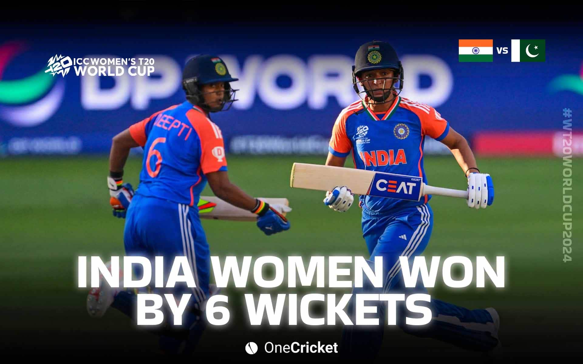 India won by 6 wickets [Source: OneCricket]
