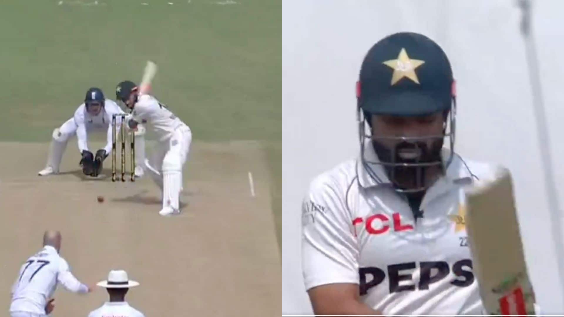 Jack Leach dismissed Rizwan for a duck [Source: @cricket543210/X]