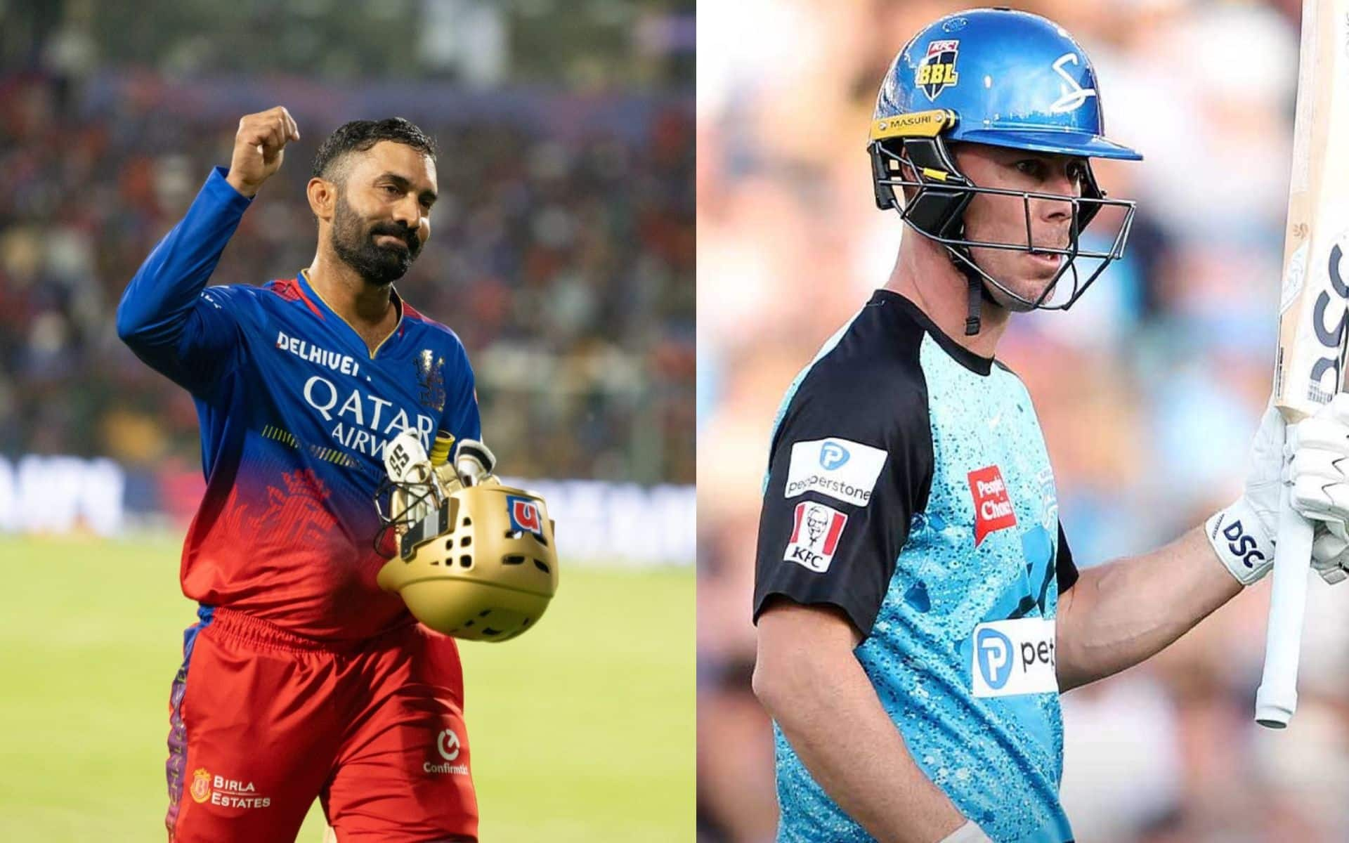 Dinesh Karthik and Chris Lynn [Source: @imkevin149, @cricketcomau/x.com]