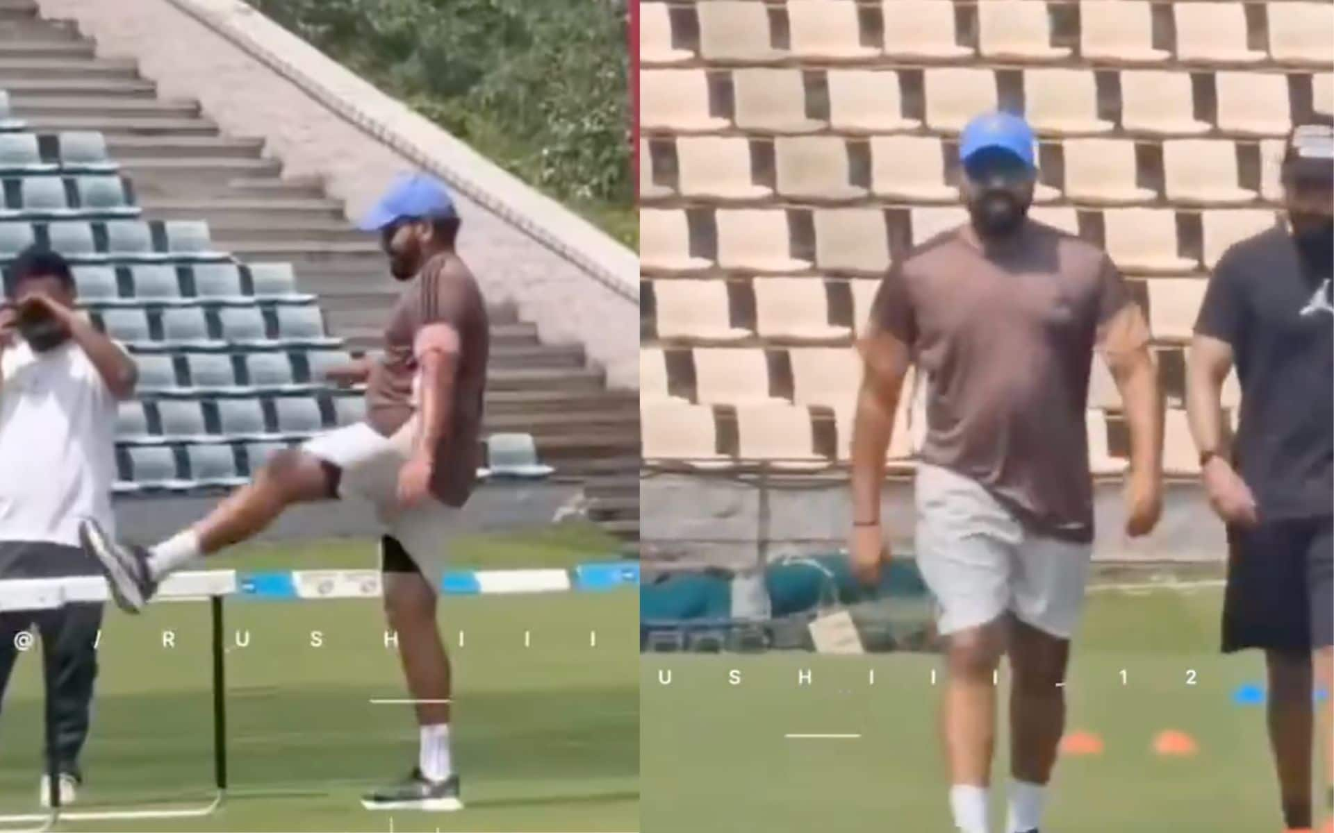 Rohit Sharma getting ready for the New Zealand Tests [Source: @rushiii_12/X.com]