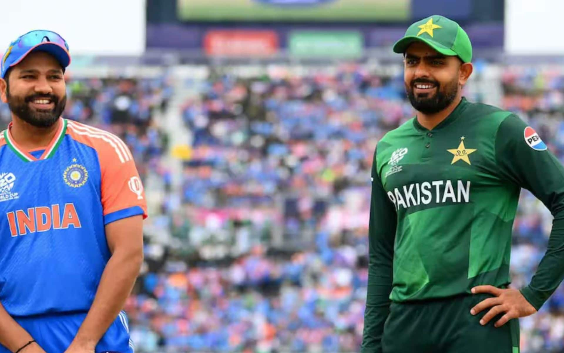 Rohit Sharma and Babar Azam (Source: @MufaddalVohra/X.com)