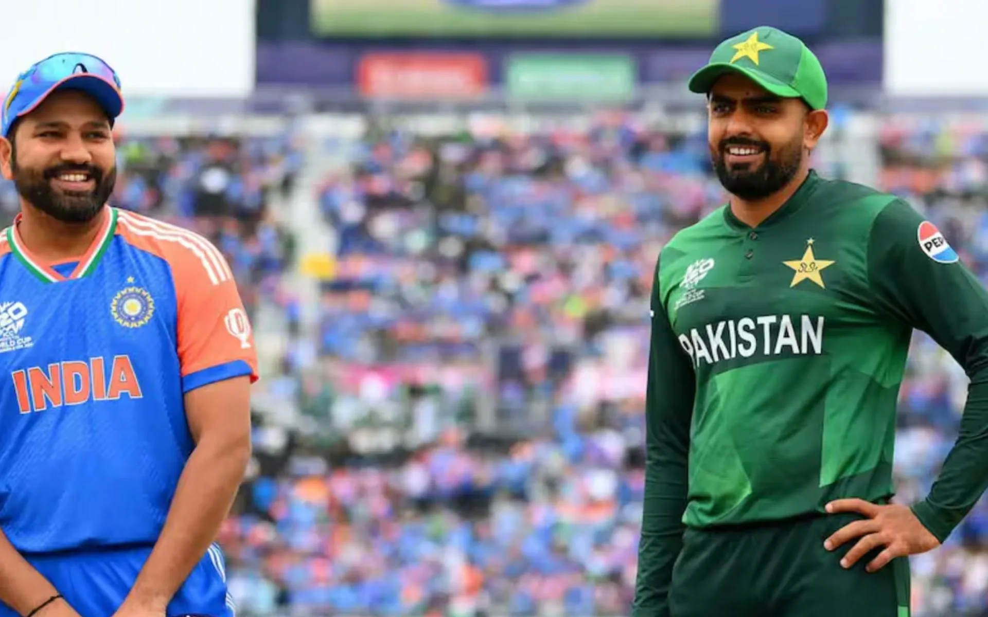 Rohit Sharma and Babar Azam (Source: @MufaddalVohra/X.com)