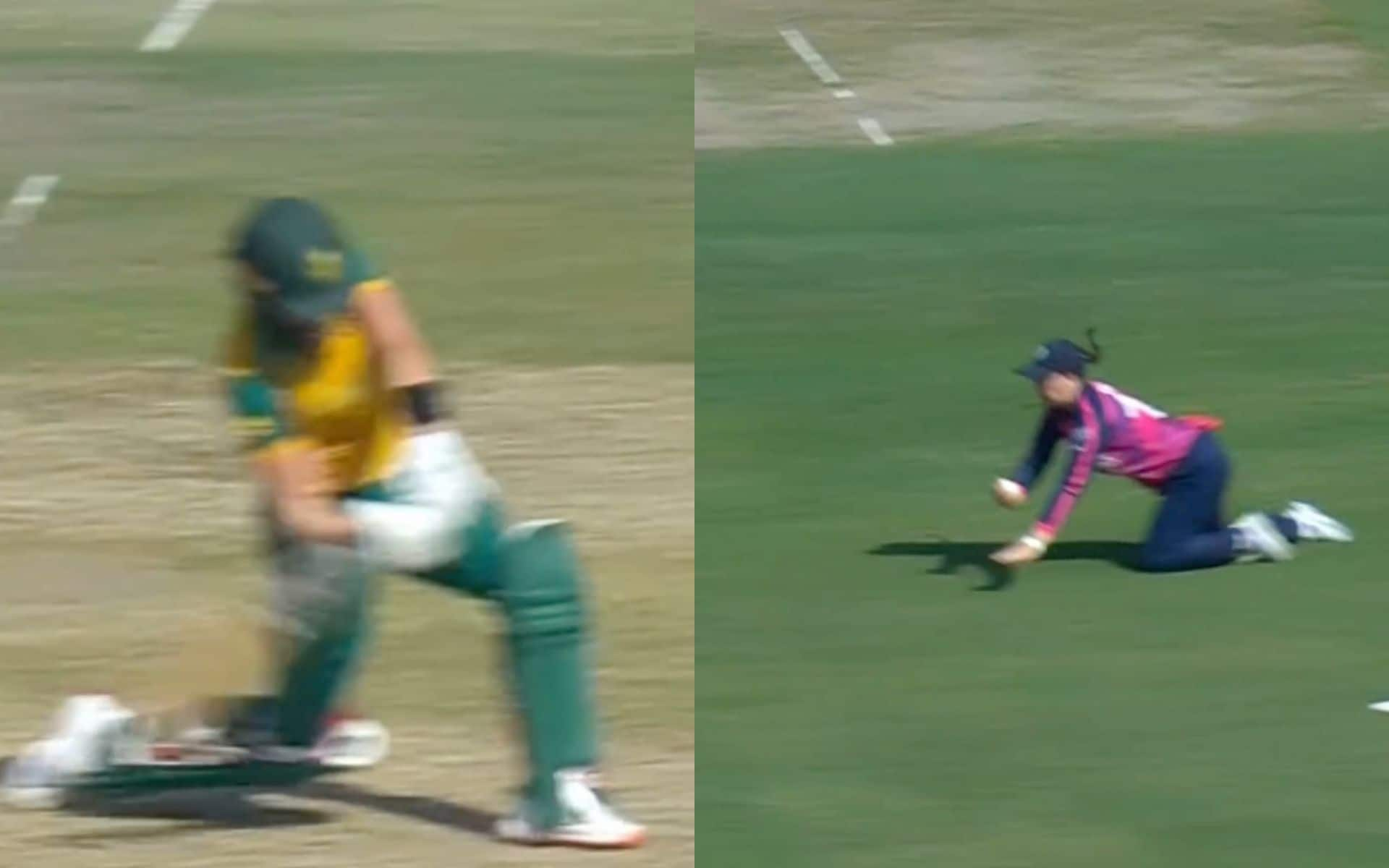 Laura Wolvaardt departs after scoring 40 runs against Scotland [Source: Screengrab@hotstar]