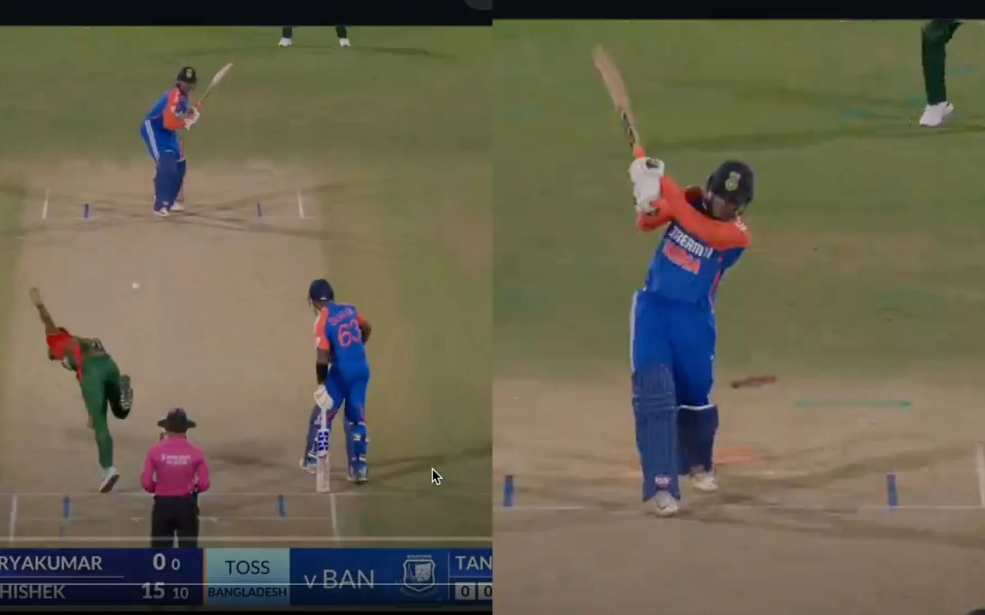 Abhishek Sharma's wicket (Source: JioCinema/ screengrab)