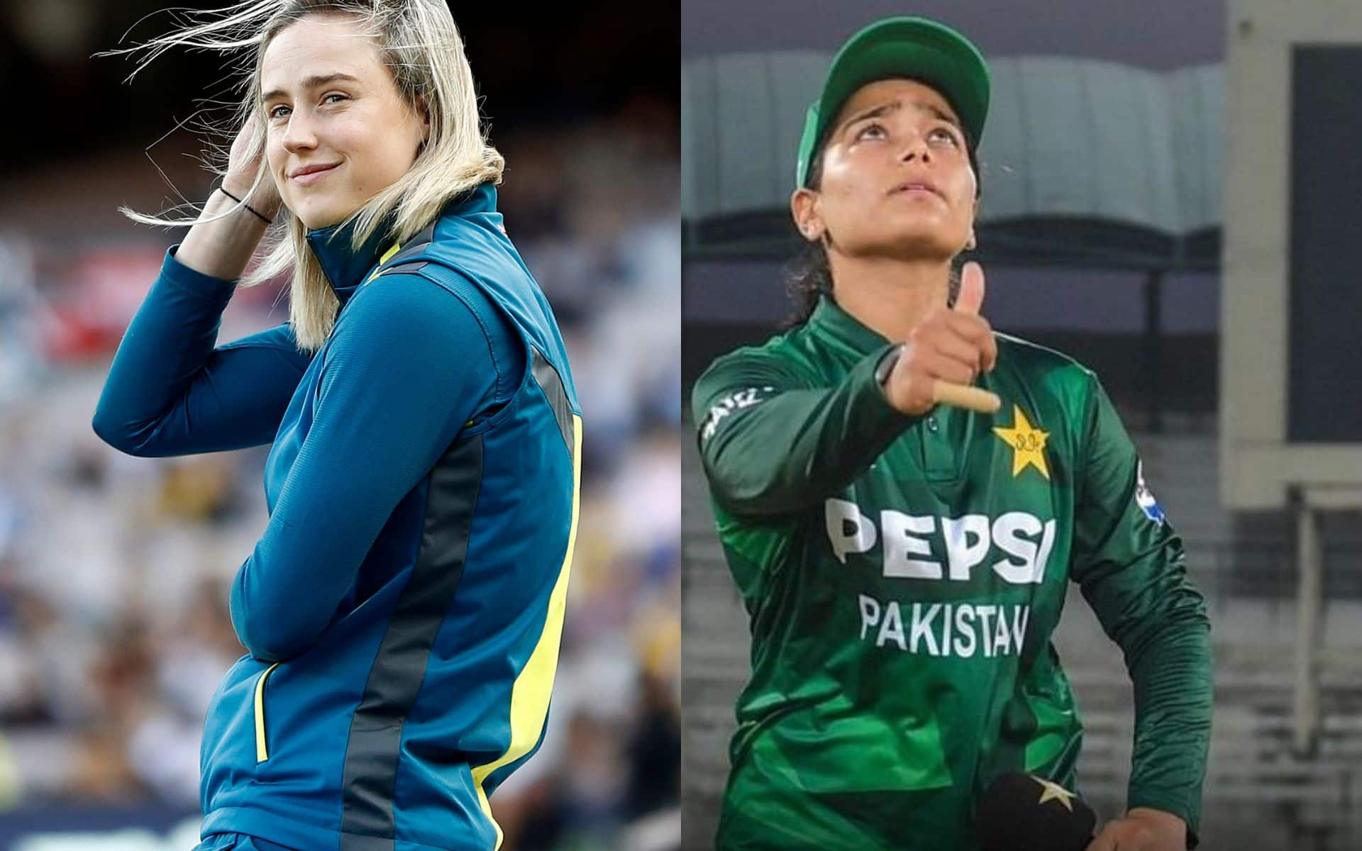 Ellyse Perry and Aliya Riaz [Source: @WomenCricketHQ,@cricbuzz/x.com]