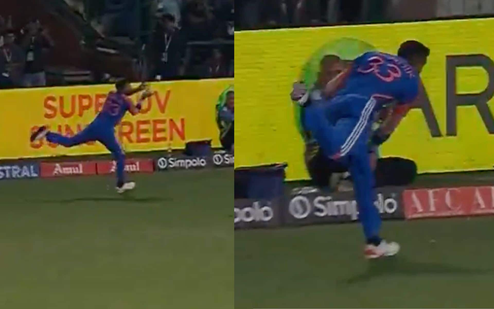 Hardik Pandya's catch against Bangladesh (Source: Screengrab@BCCI/X.com)