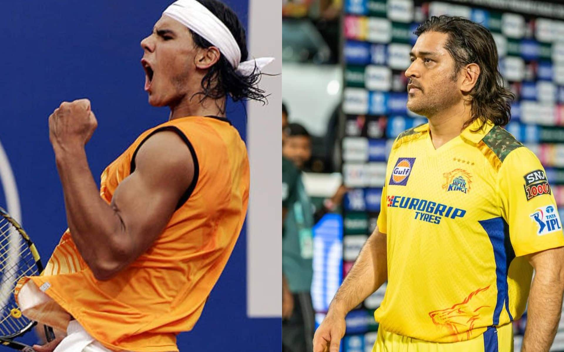 Rafael Nadal and MS Dhoni ( source: @gigicat7_/x.com, @CricCrazyJohns/x.com)