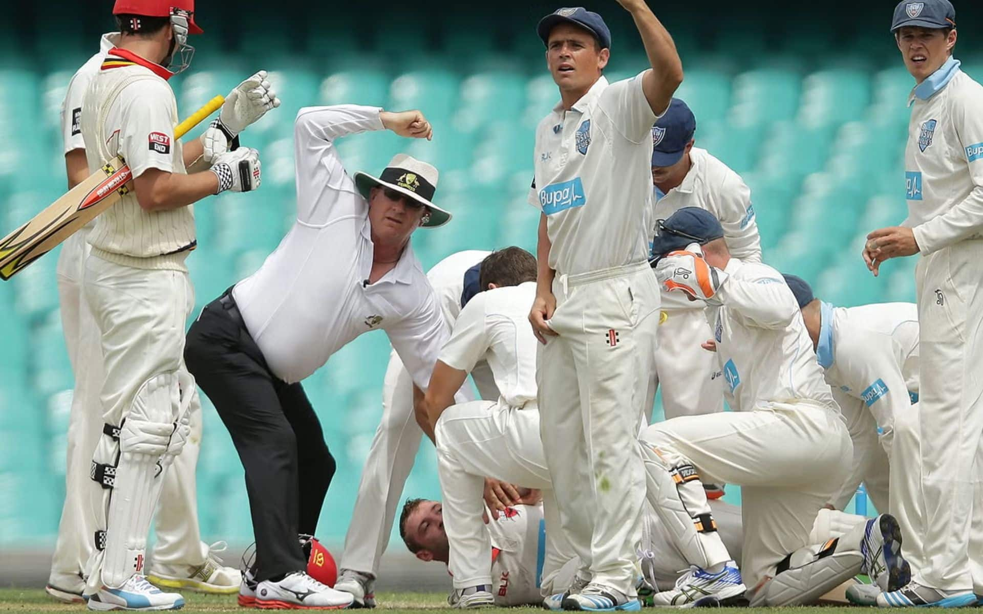 Phil Hughes unconscious on field 