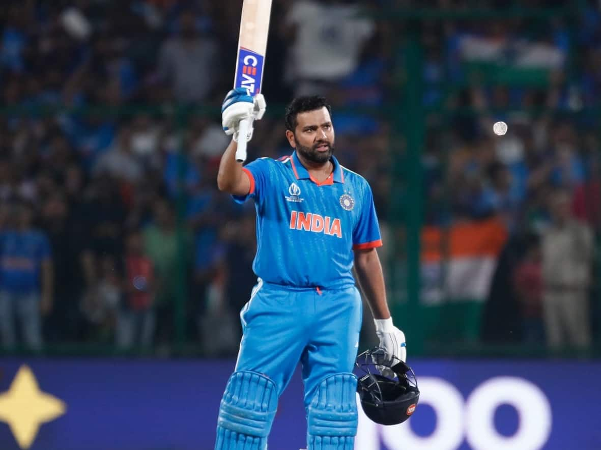 Rohit scored his 7th ODI WC hundred [Source: @HitmanCricket/X.Com]
