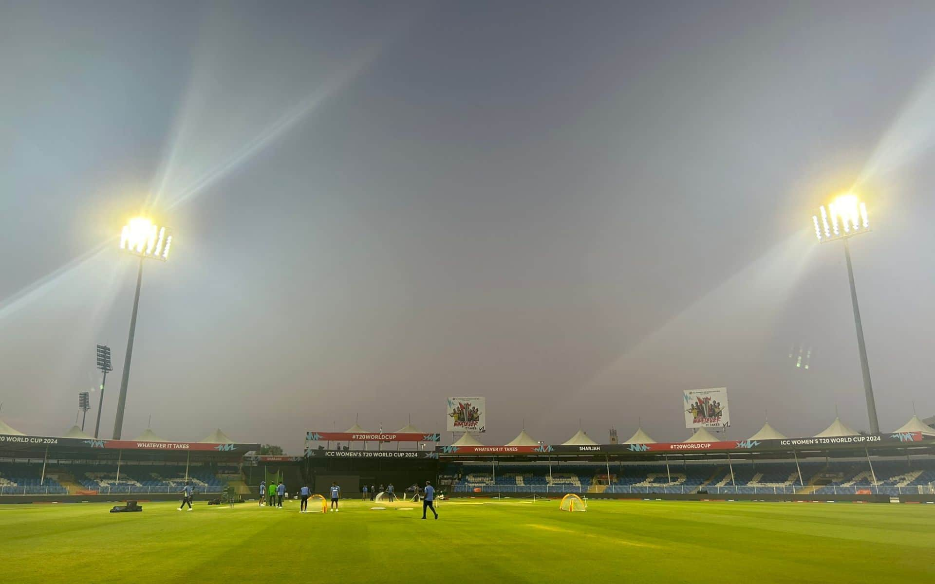 Sharjah Cricket Stadium ahead of INDW vs AUSW clash (Source: @ghosh_annesha/X.com)